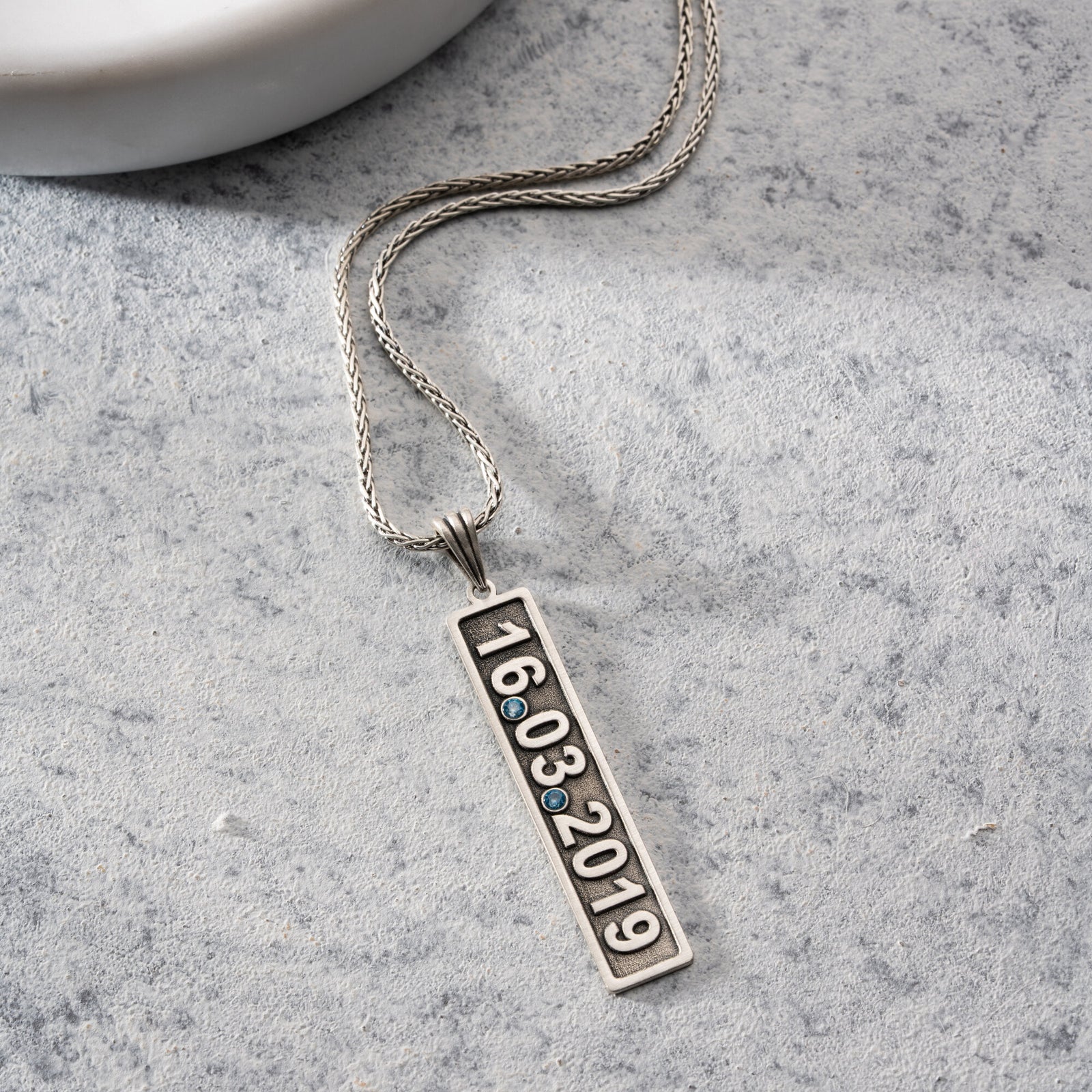 Special Date Necklace For Men With Birthstone