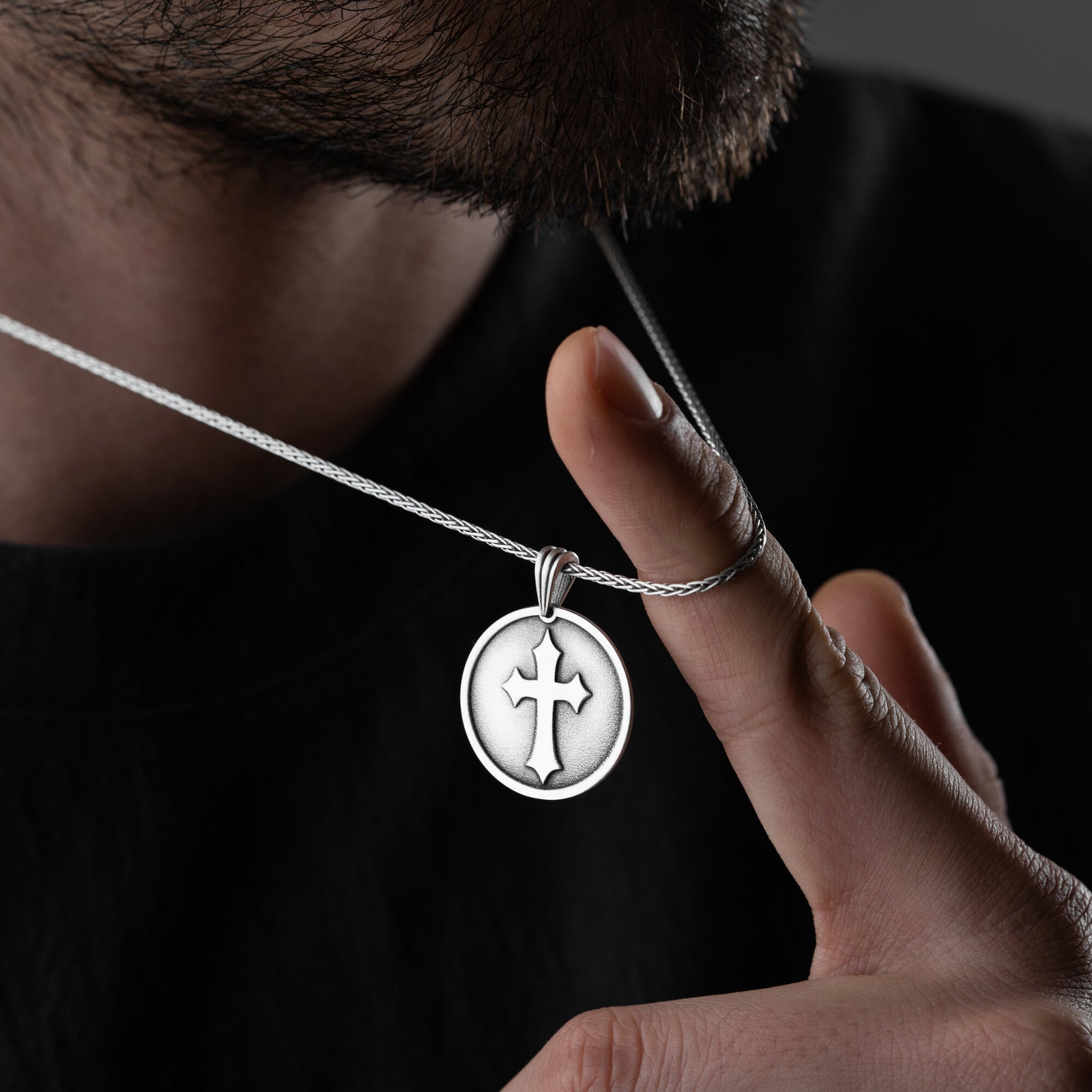 Guardian Cross Necklace For Men