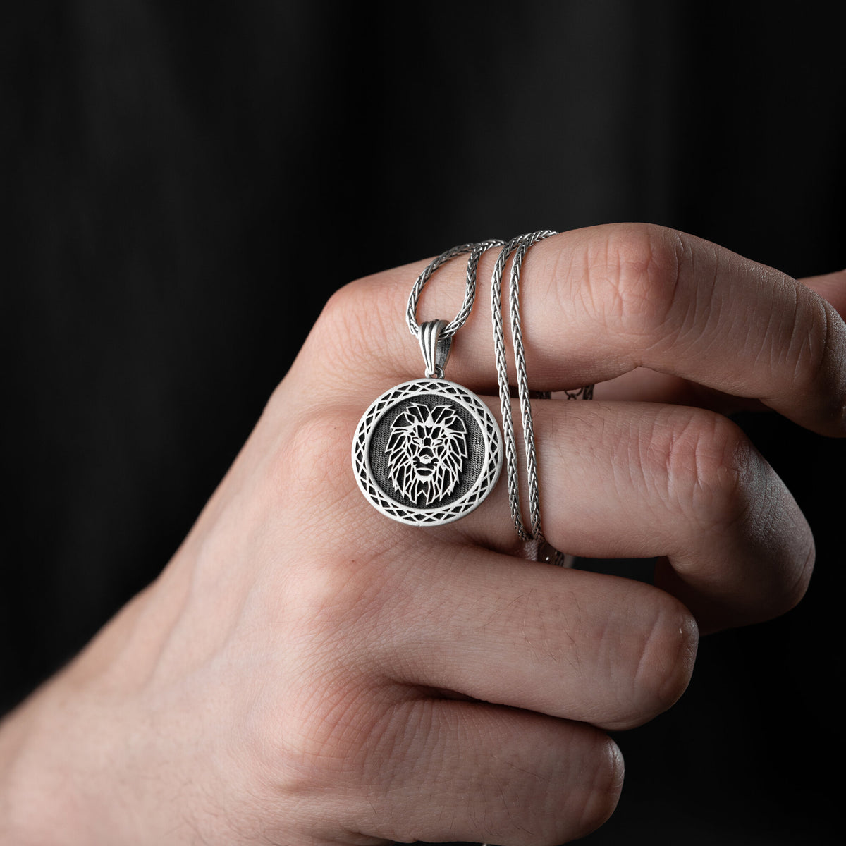 Origami Lion Necklace For Men