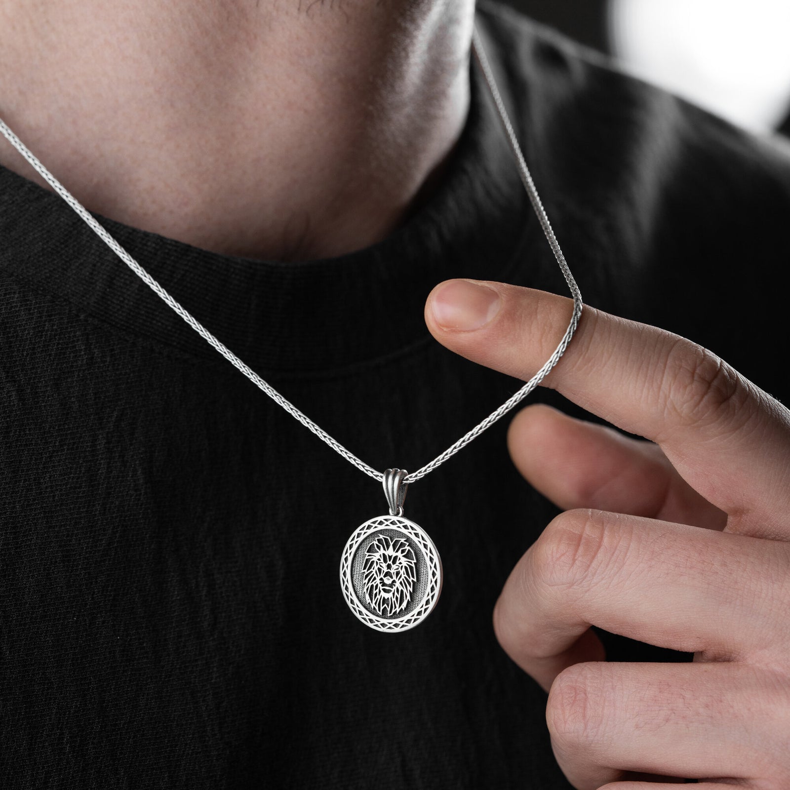 Origami Lion Necklace For Men