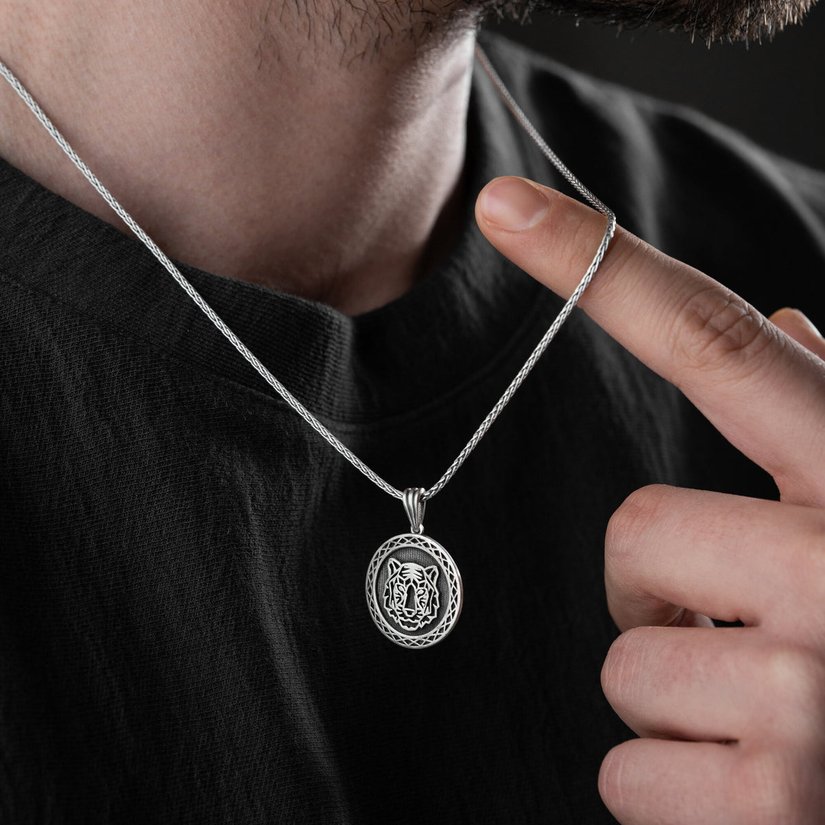 Origami Tiger Necklace For Men