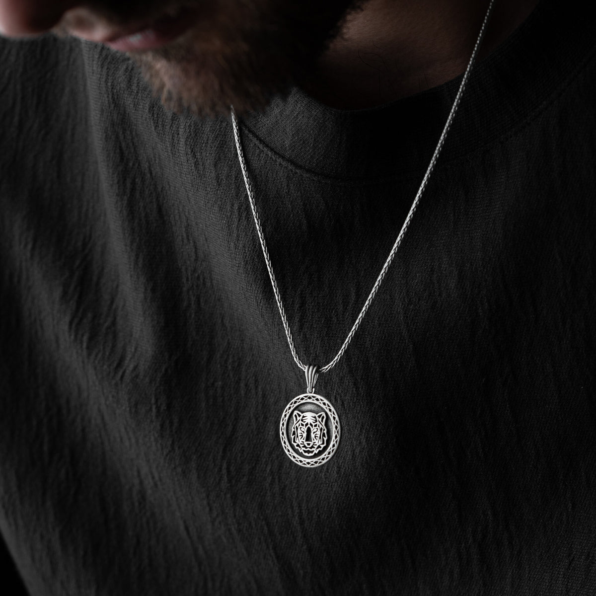 Origami Tiger Necklace For Men