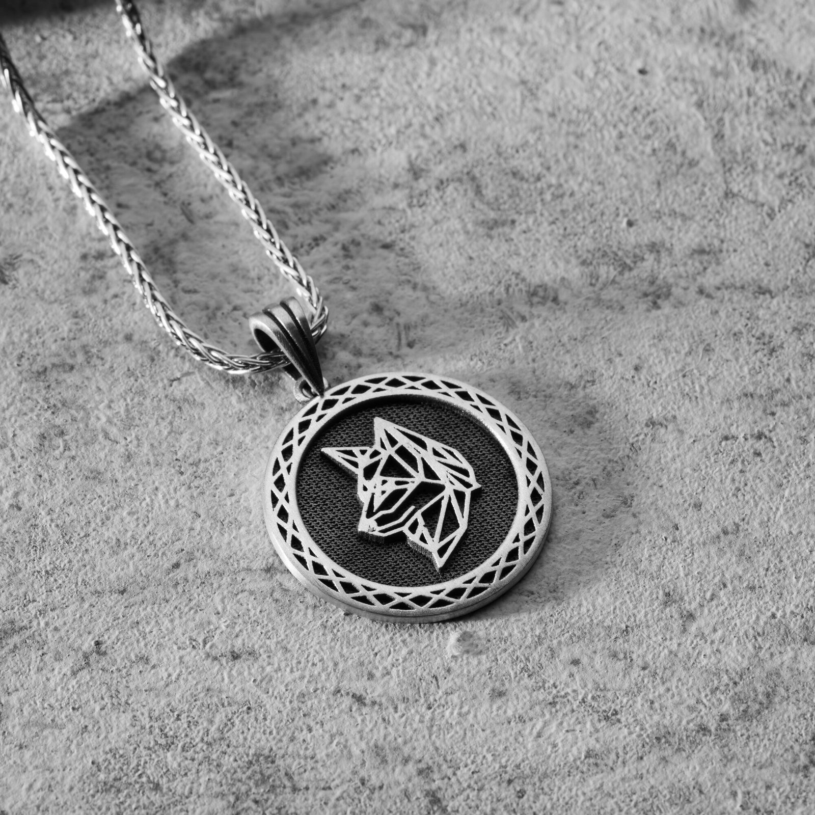 Origami Wolf Necklace For Men