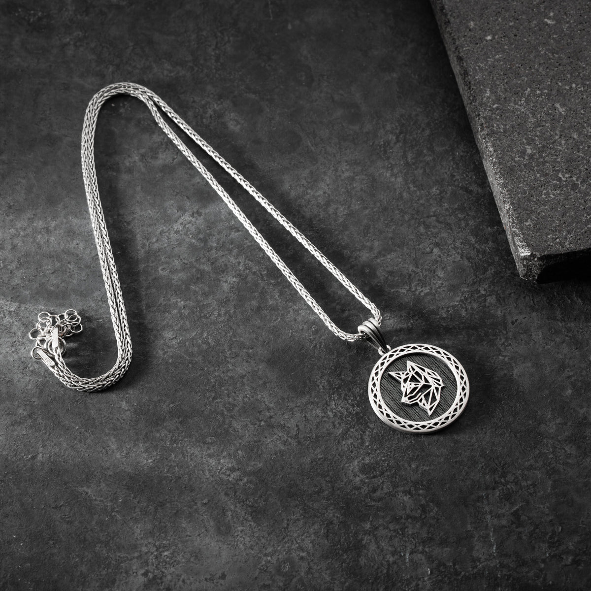 Origami Wolf Necklace For Men