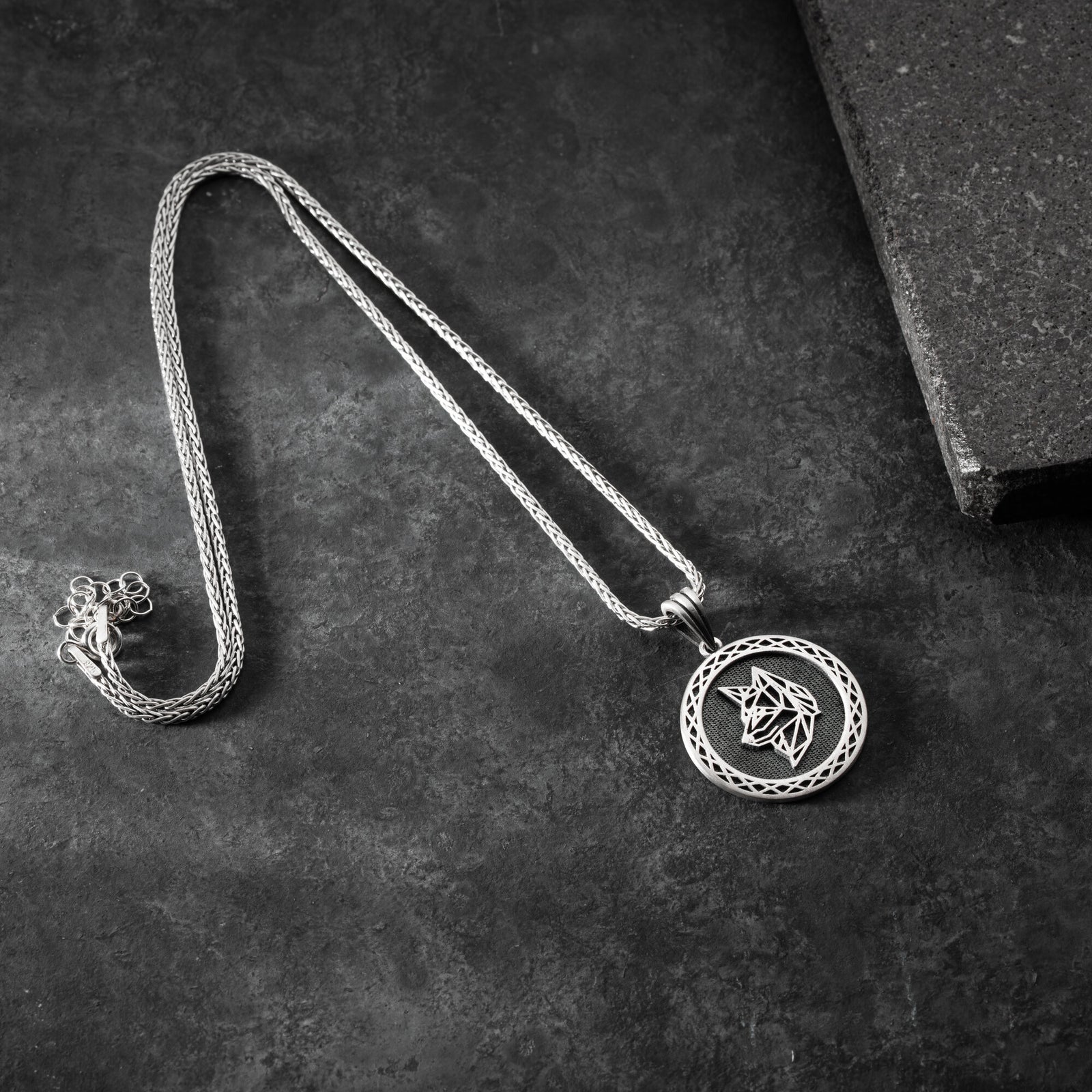 Origami Wolf Necklace For Men