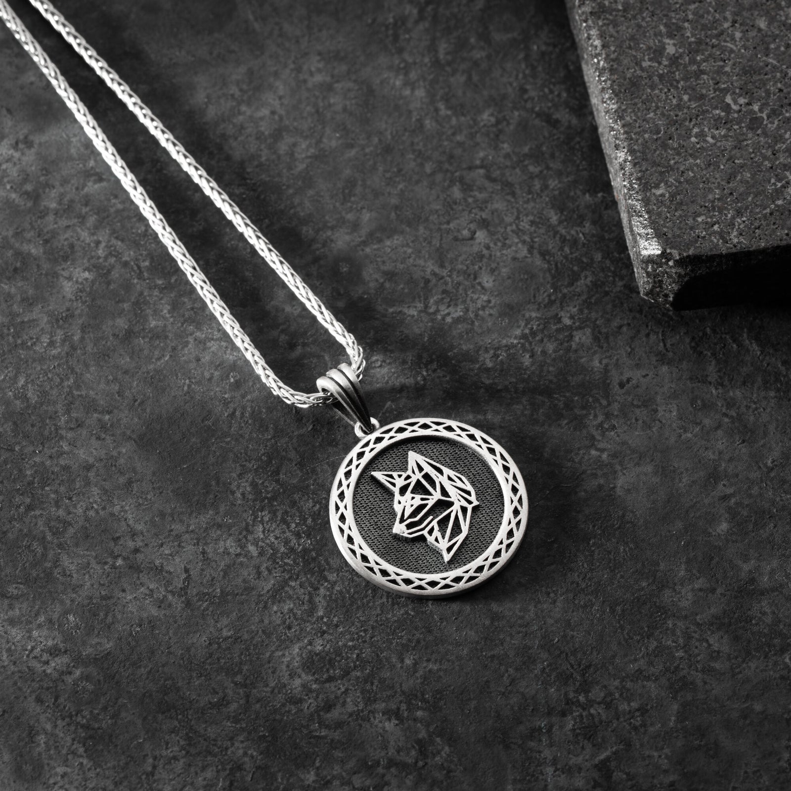 Origami Wolf Necklace For Men