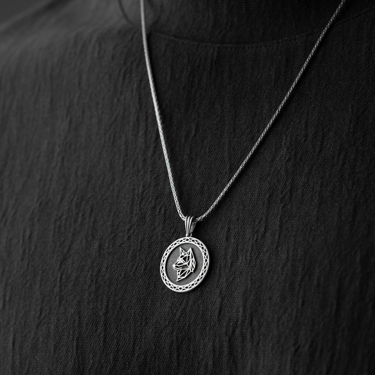 Origami Wolf Necklace For Men
