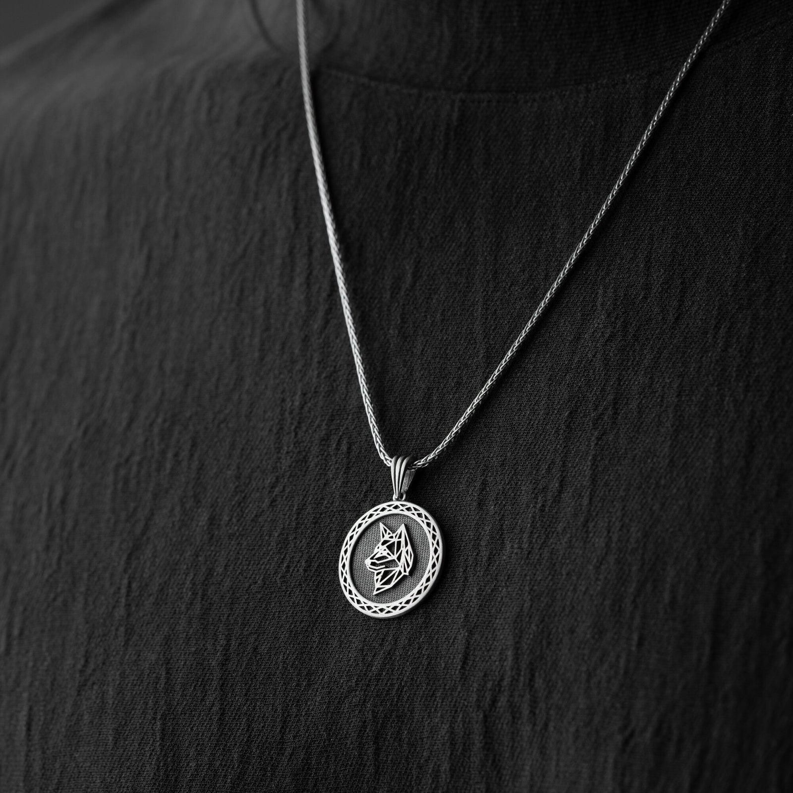 Origami Wolf Necklace For Men