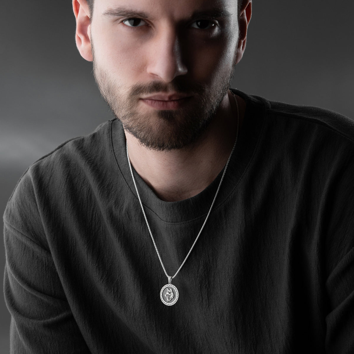 Origami Wolf Necklace For Men