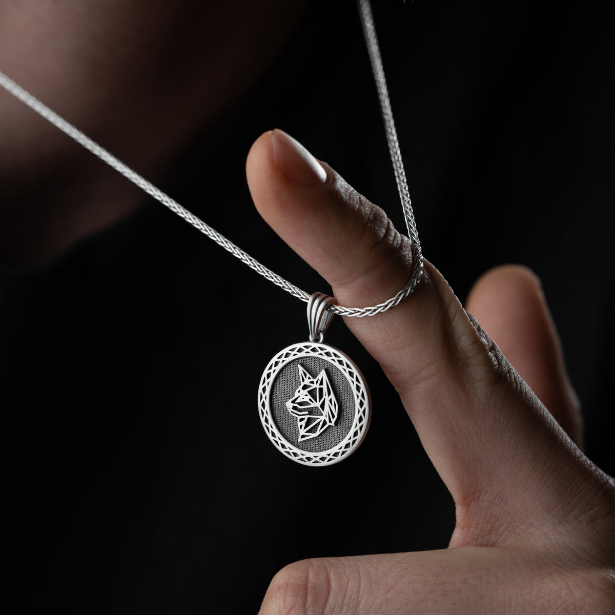 Origami Wolf Necklace For Men