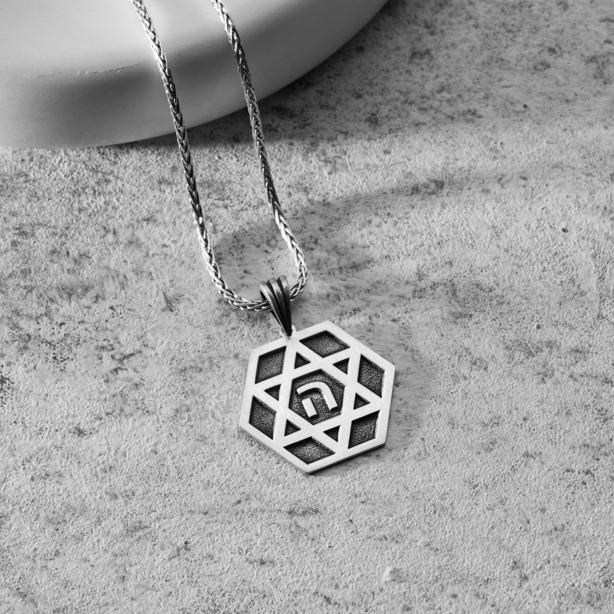 Star Of David Initial Necklace For Men