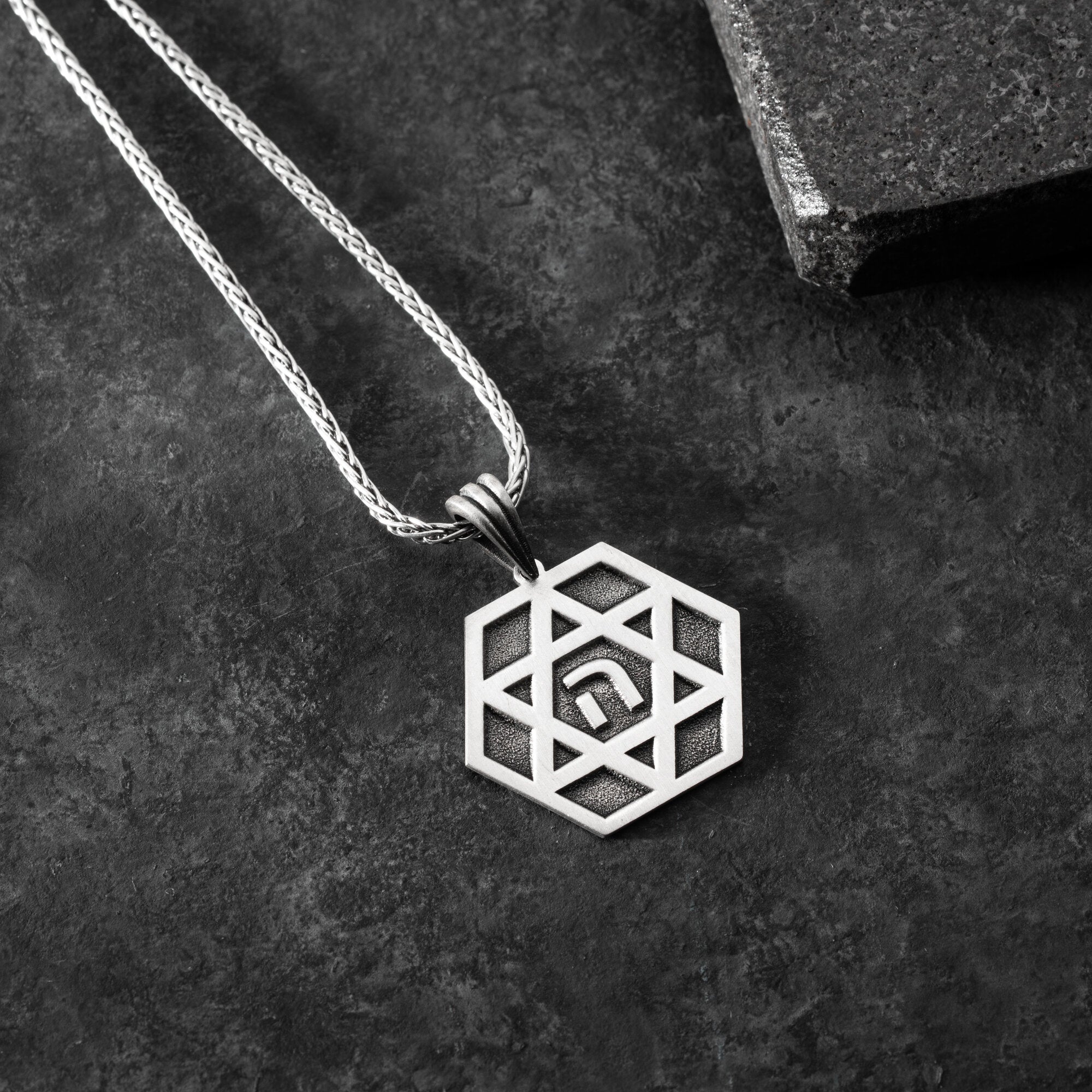 Star Of David Initial Necklace For Men