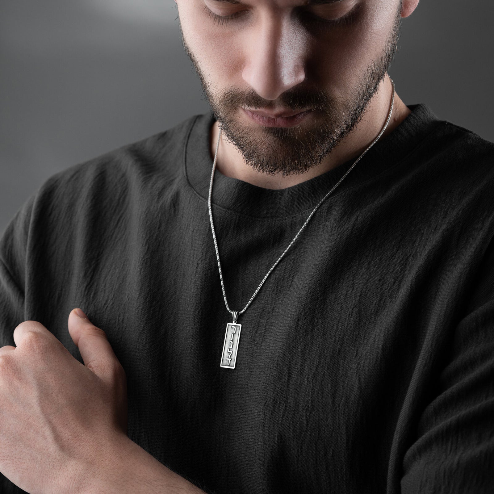 Hebrew Name Necklace For Men