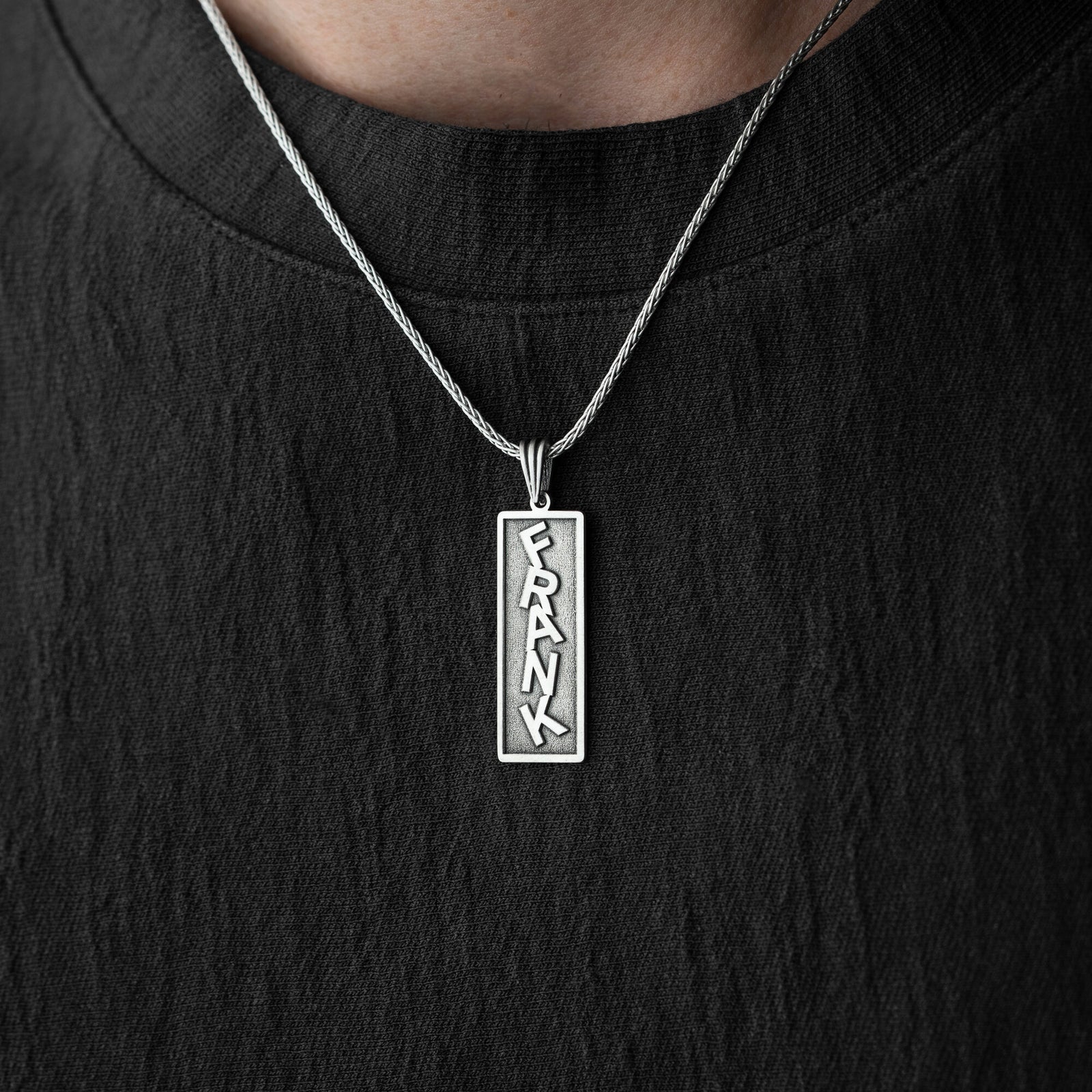 Personalised Vertical Name Necklace For Men