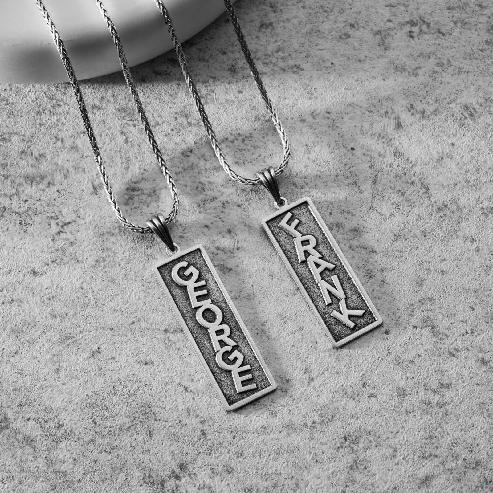 Personalised Vertical Name Necklace For Men