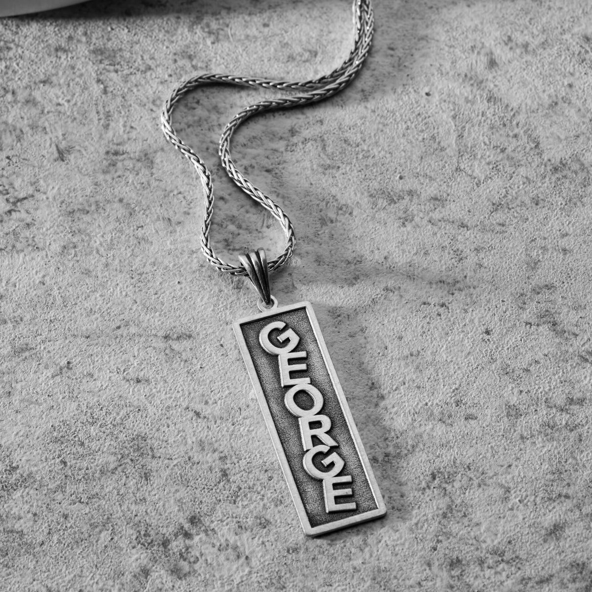 Personalised Vertical Name Necklace For Men