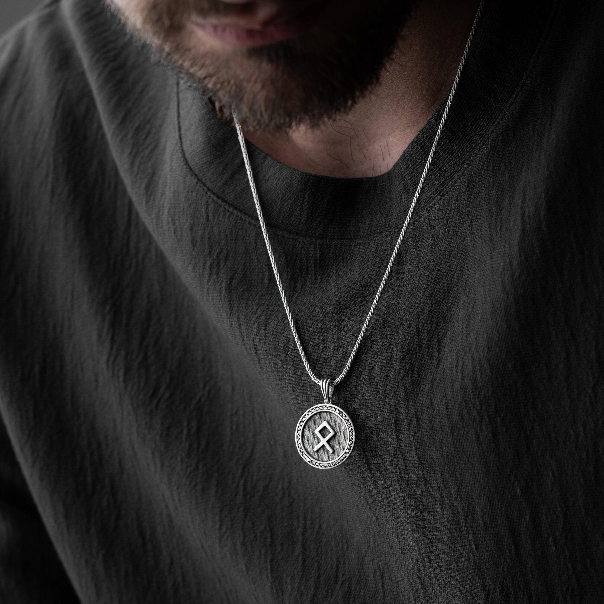 Viking Rune Letters Necklace For Men