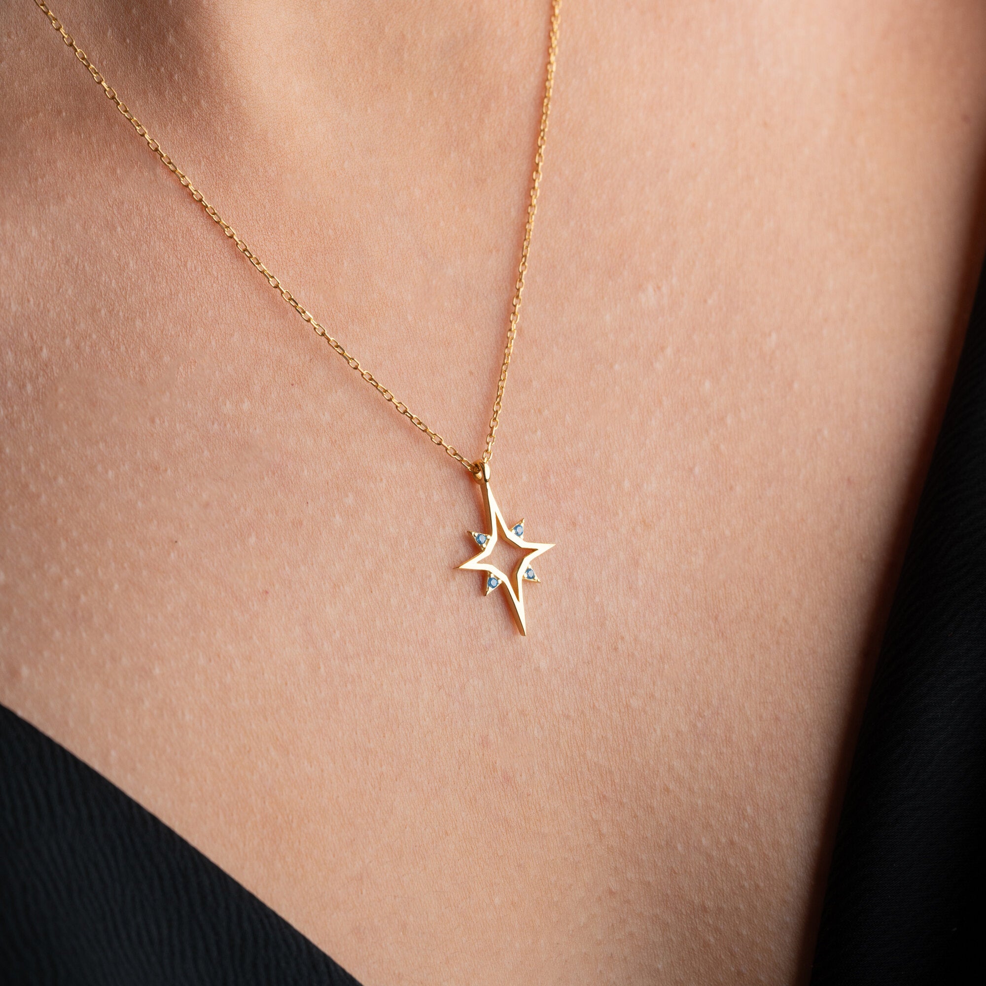 North Star Birthstone Necklace