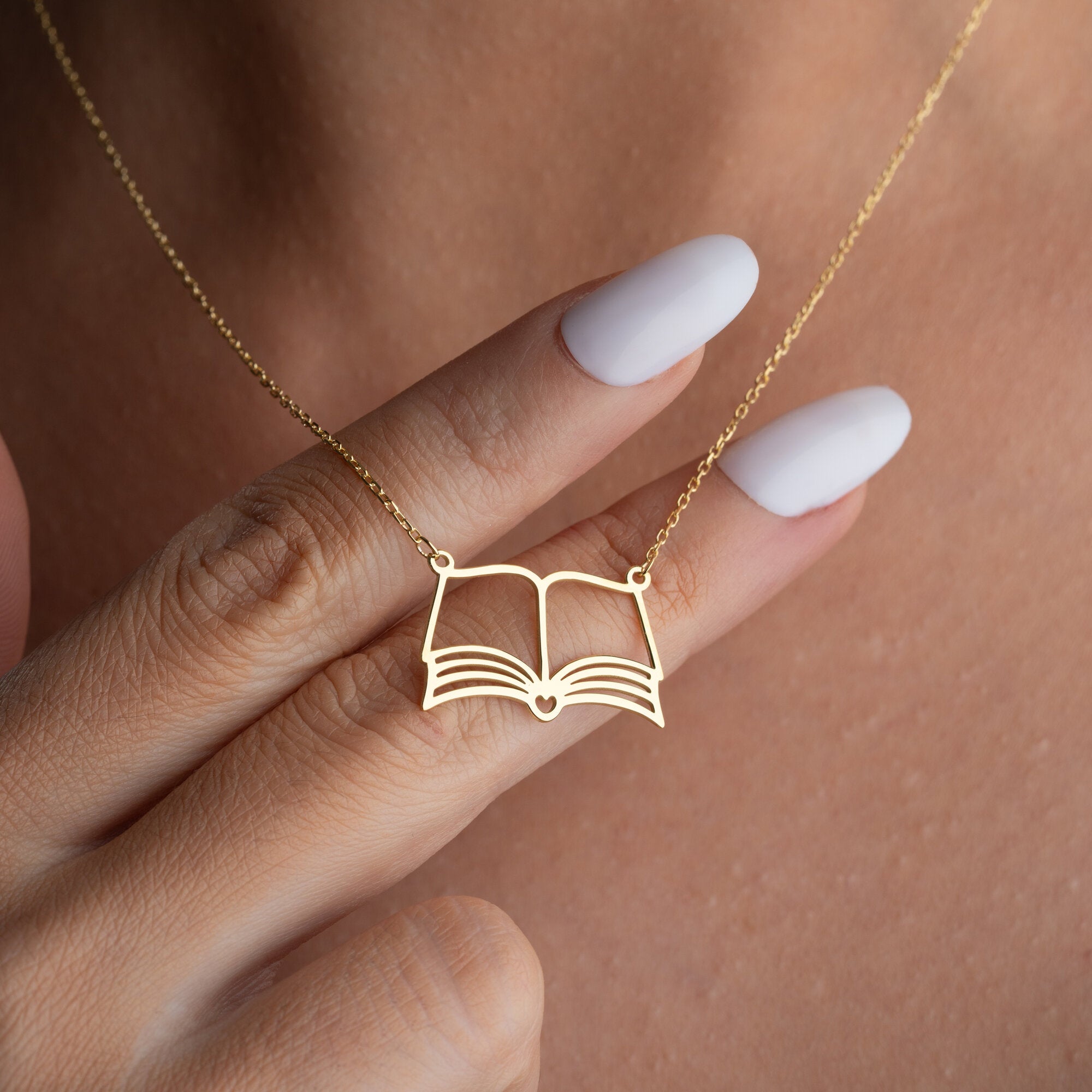 Open Book Necklace