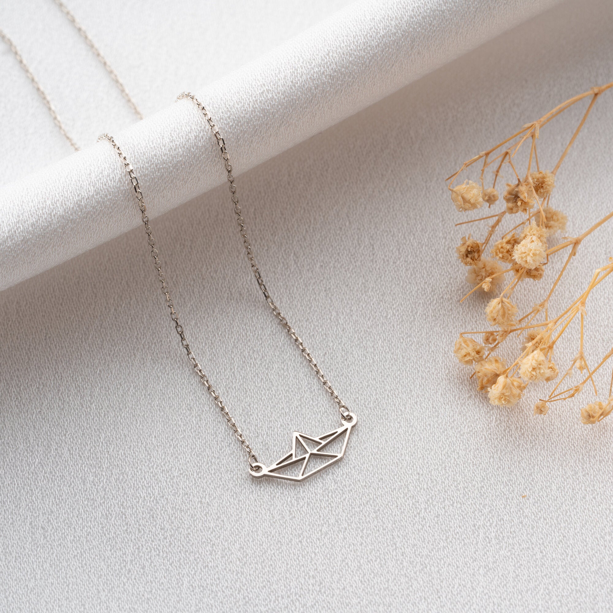 Origami Boat Necklace