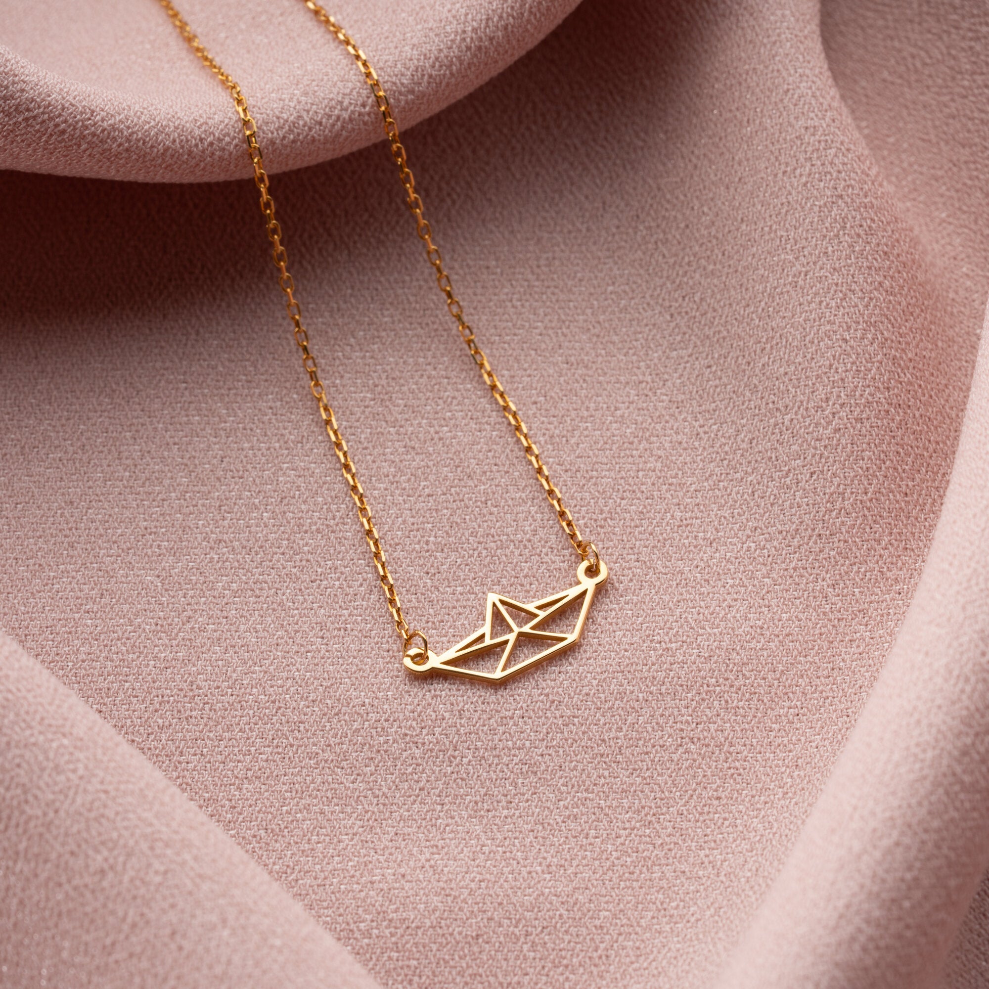 Origami Boat Necklace