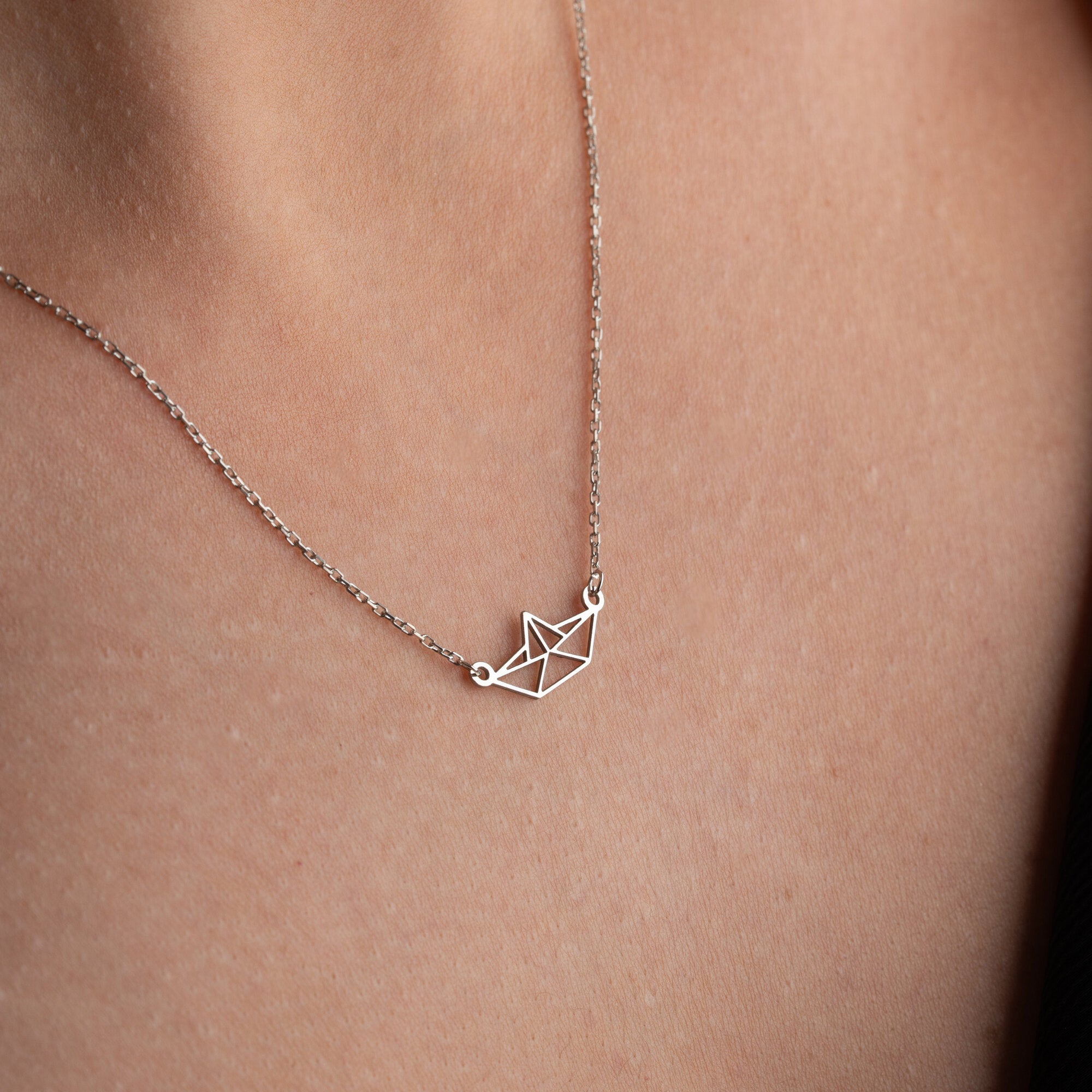 Origami Boat Necklace