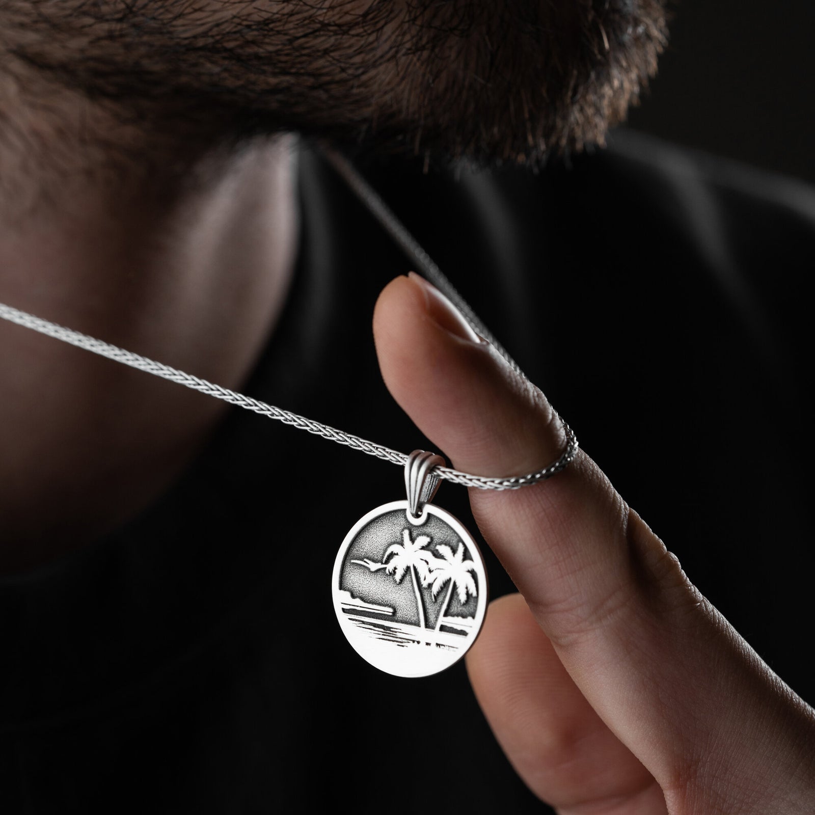 Palm Tree Necklace For Men