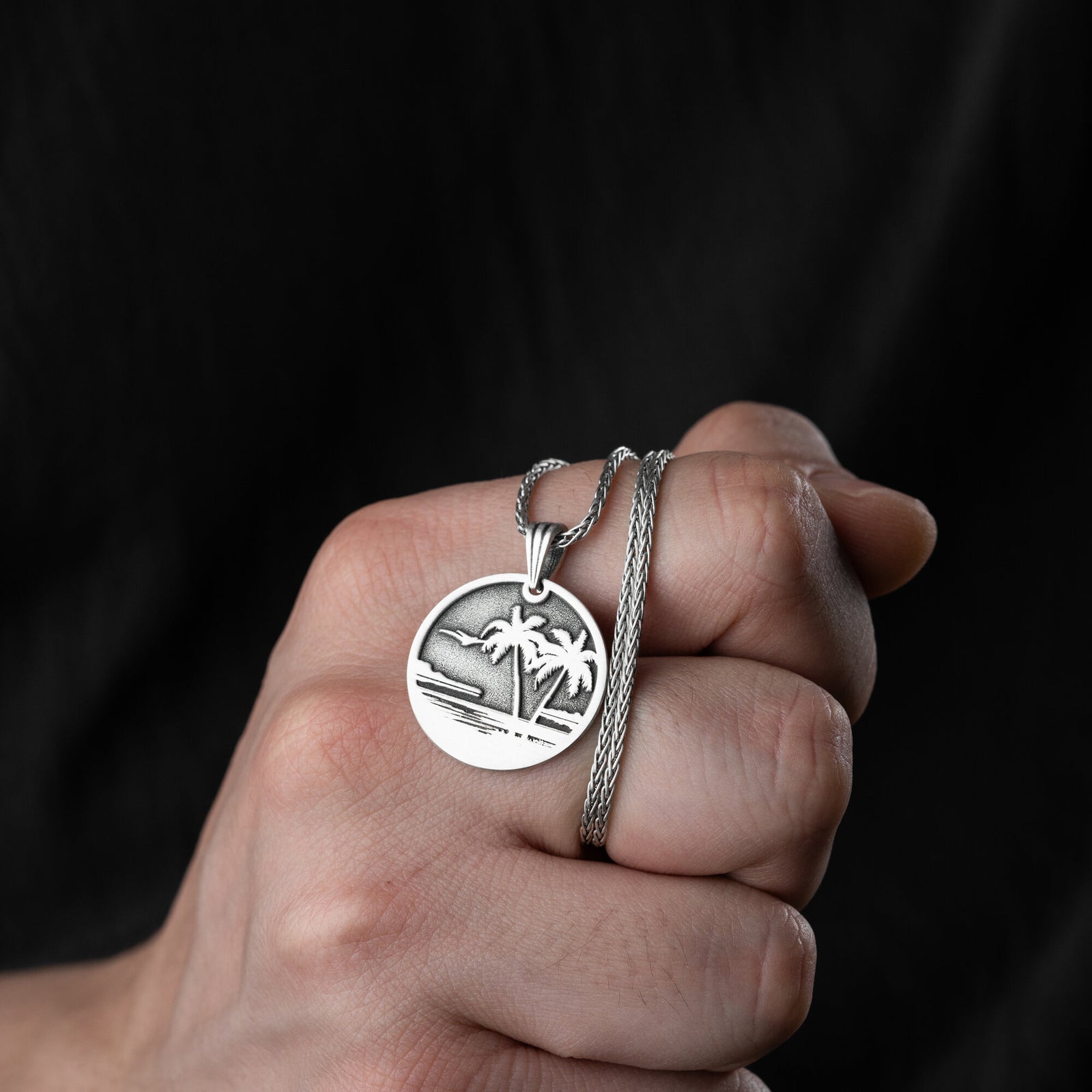 Palm Tree Necklace For Men