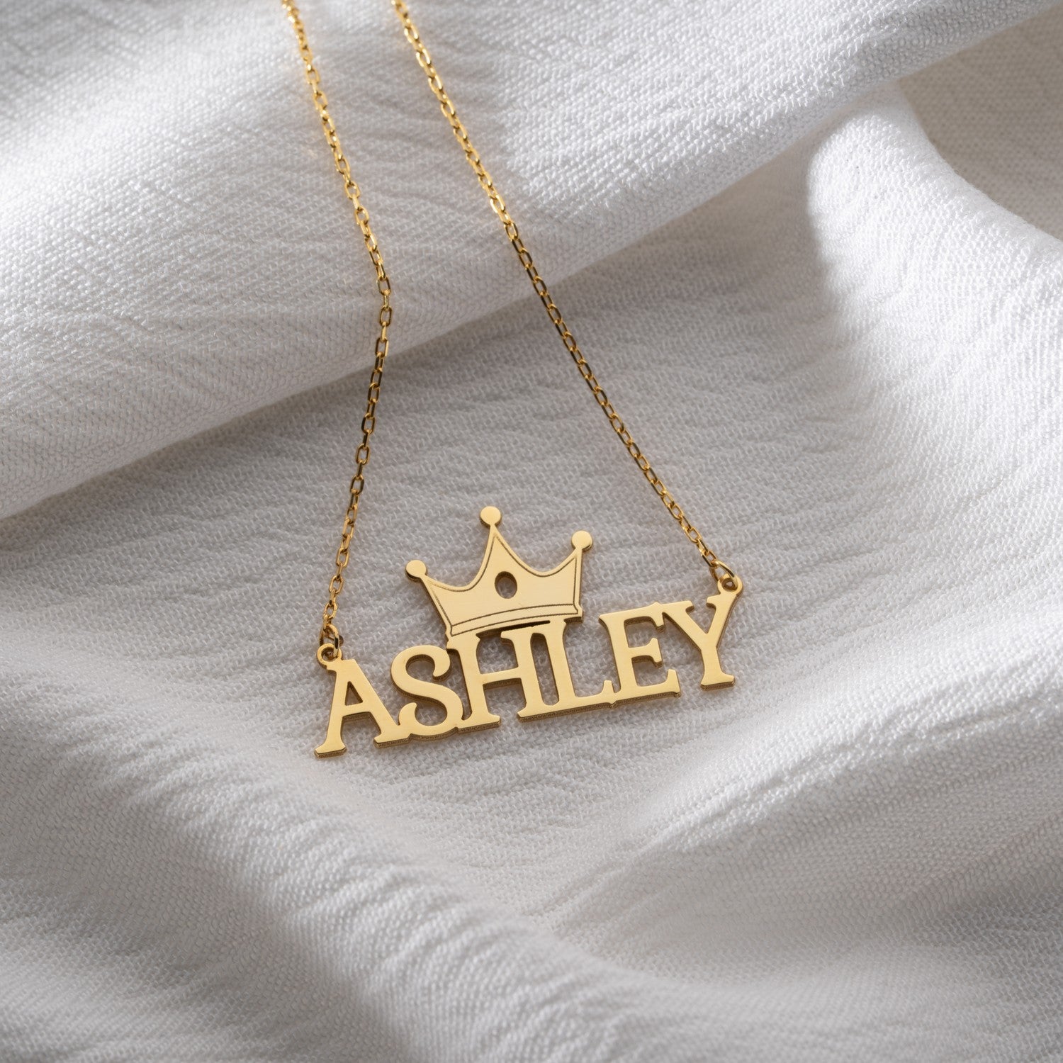 Personalised Crown Name Necklace | Gift for Queen