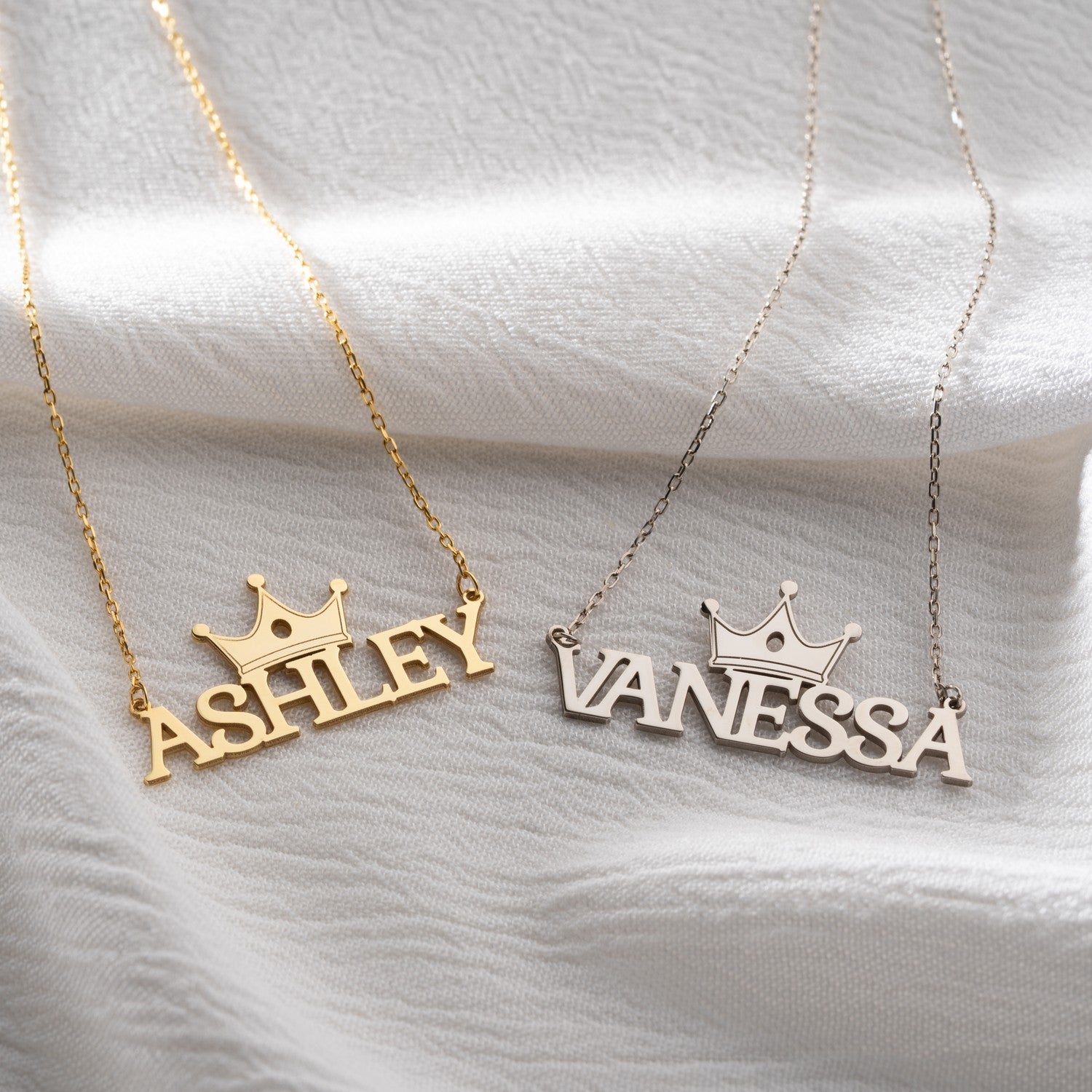 Personalised Crown Name Necklace | Gift for Queen