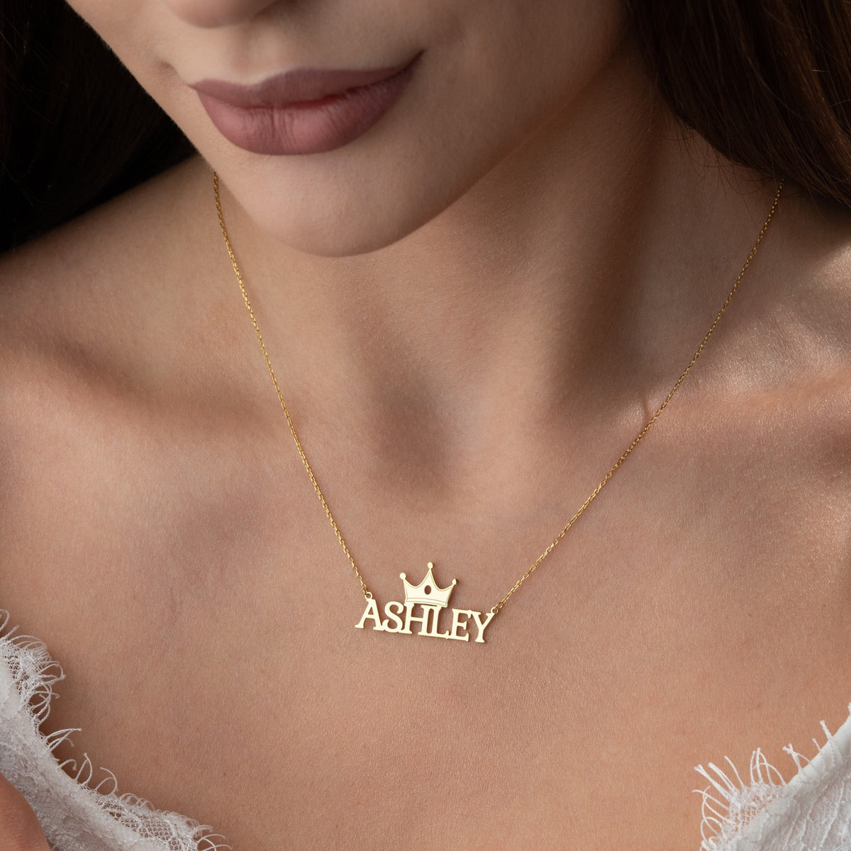 Personalised Crown Name Necklace | Gift for Queen