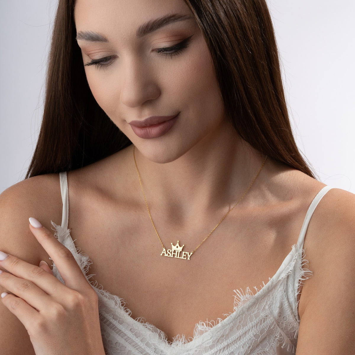 Personalised Crown Name Necklace | Gift for Queen