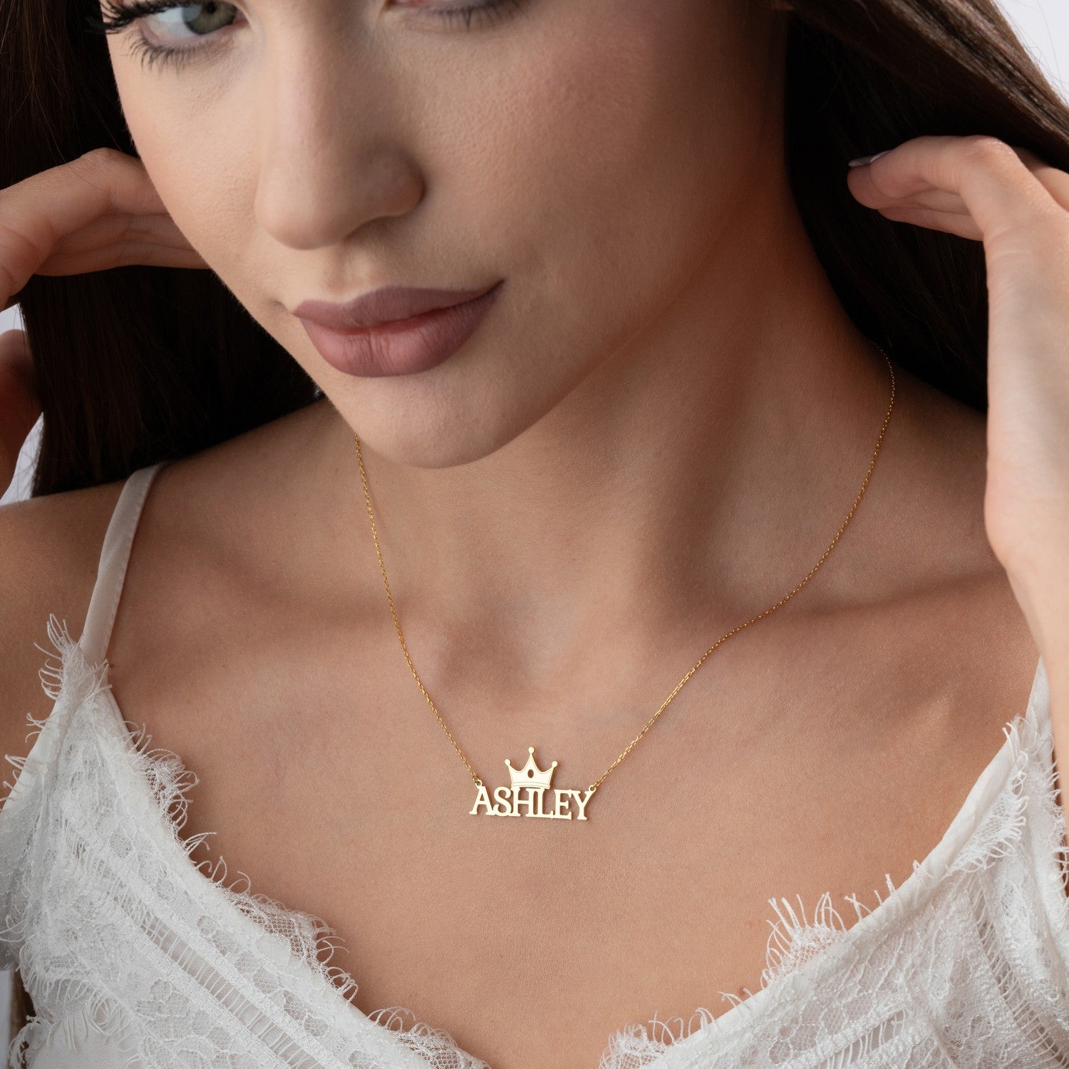 Personalised Crown Name Necklace | Gift for Queen