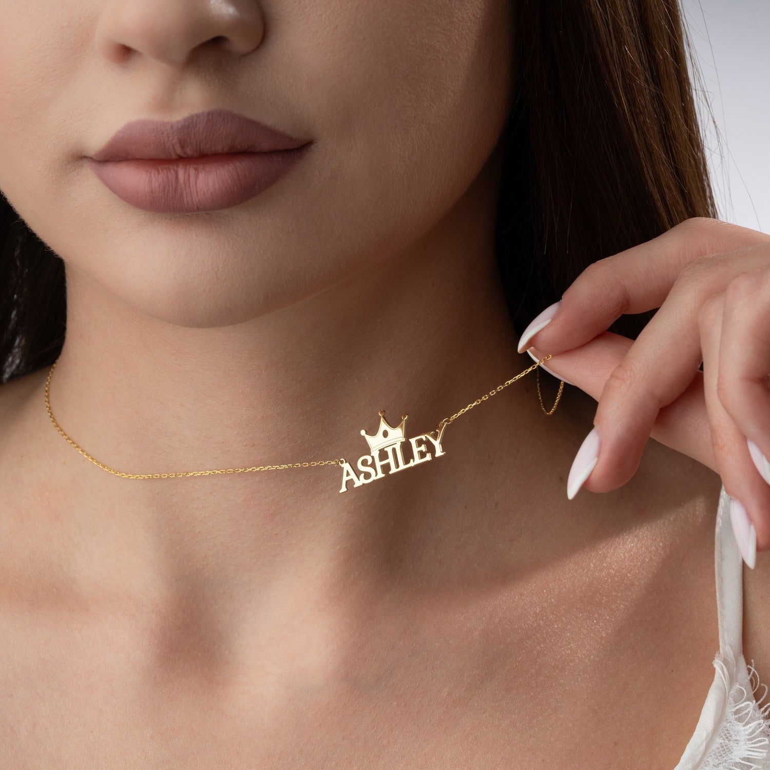 Personalised Crown Name Necklace | Gift for Queen