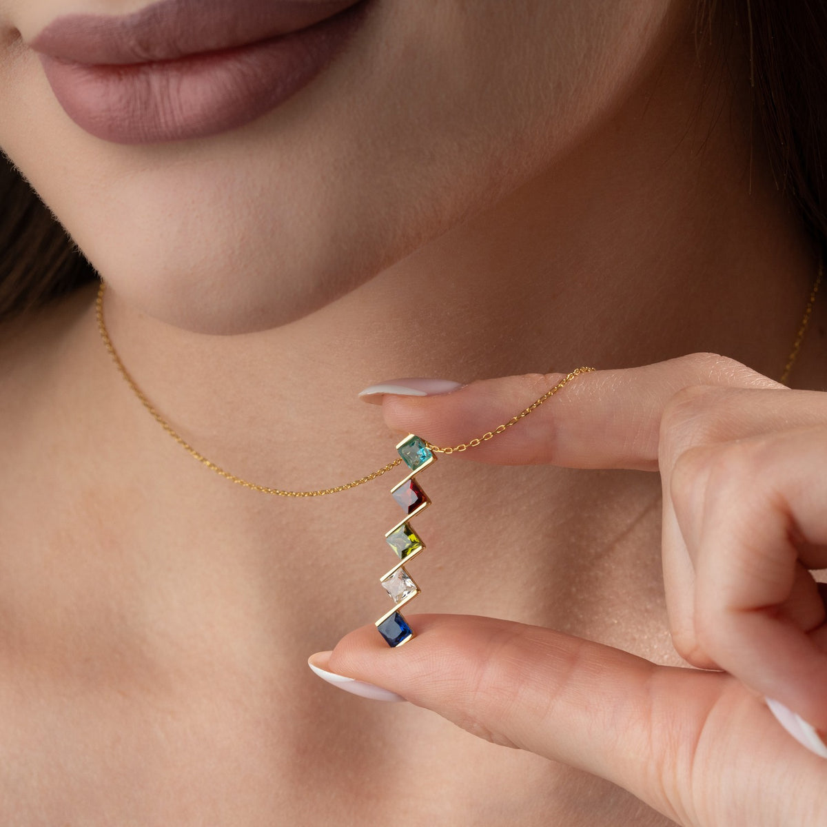 "My Colorful World" Family Birthstone Necklace