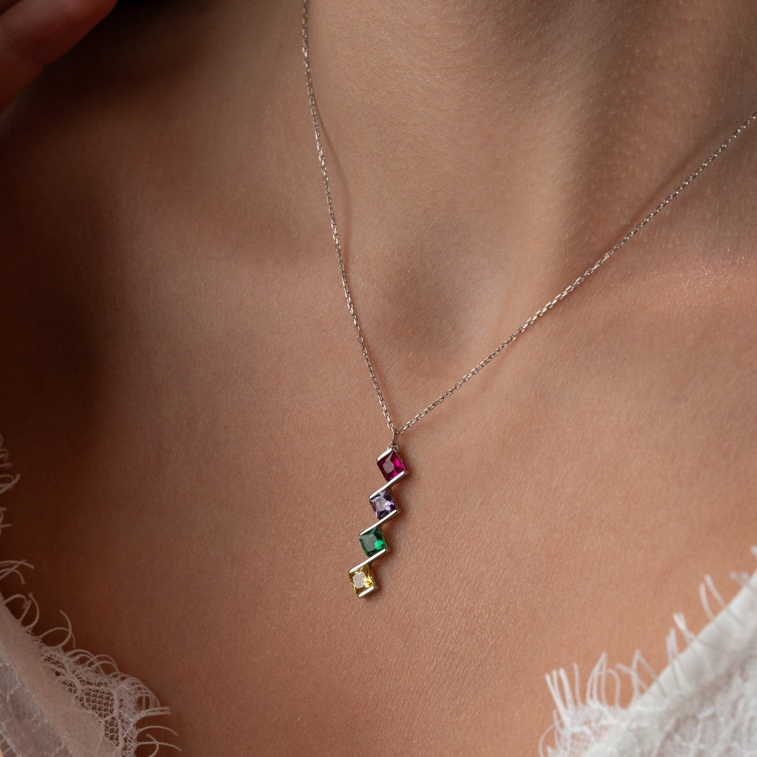 "My Colorful World" Family Birthstone Necklace