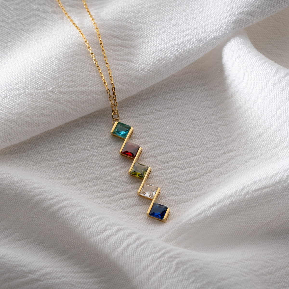 &quot;My Colorful World&quot; Family Birthstone Necklace