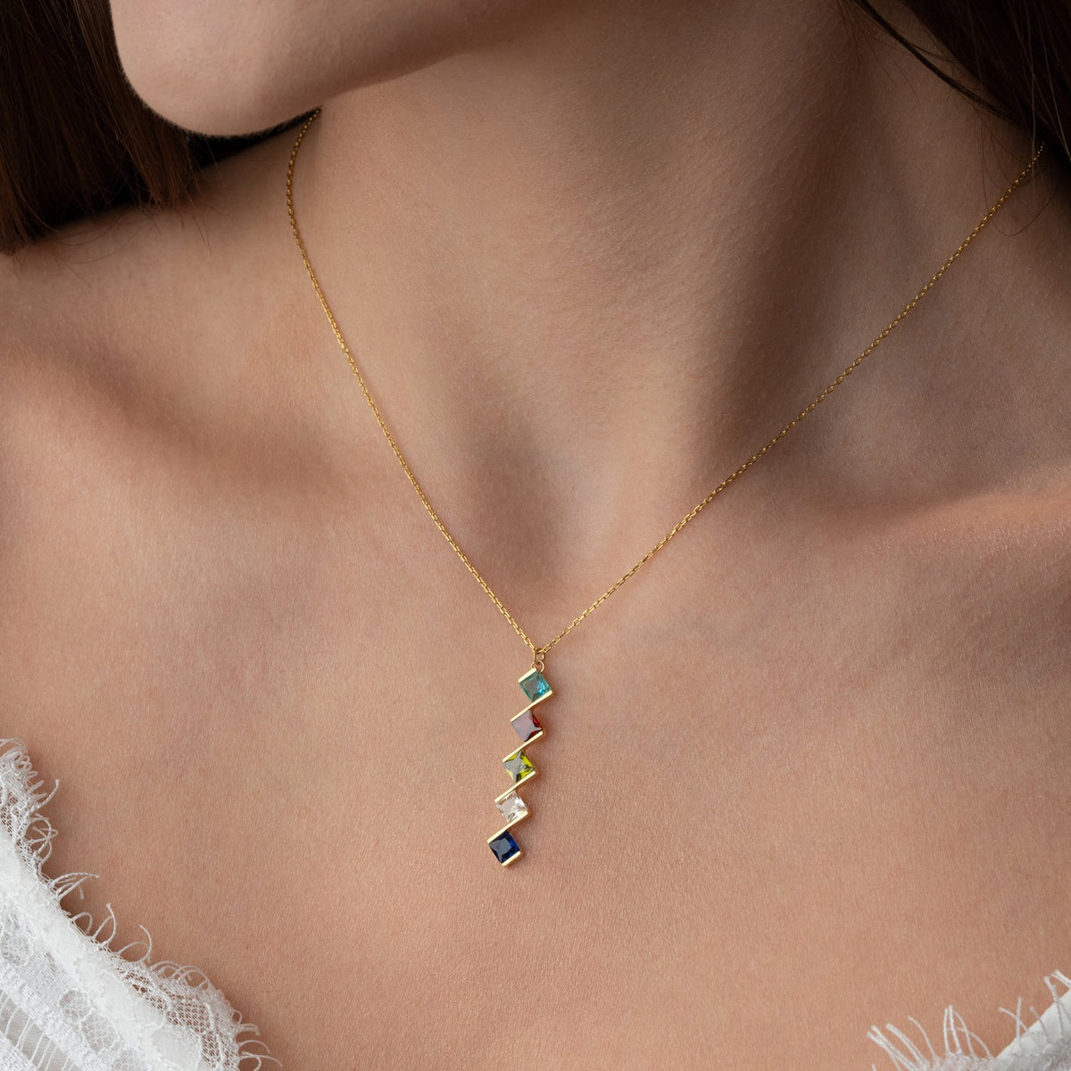 "My Colorful World" Family Birthstone Necklace