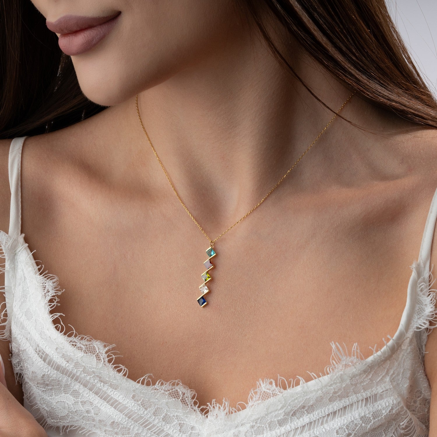 "My Colorful World" Family Birthstone Necklace