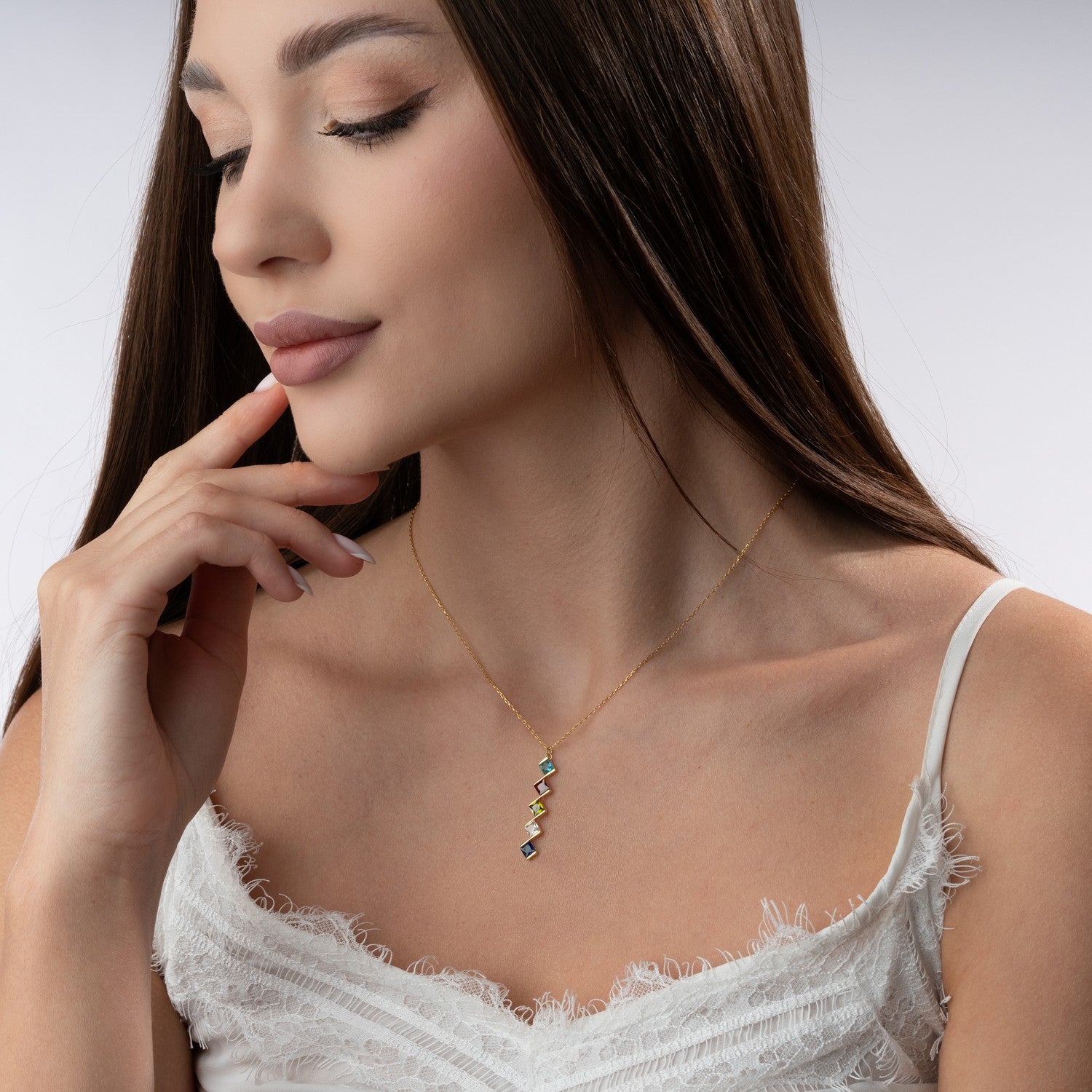 "My Colorful World" Family Birthstone Necklace