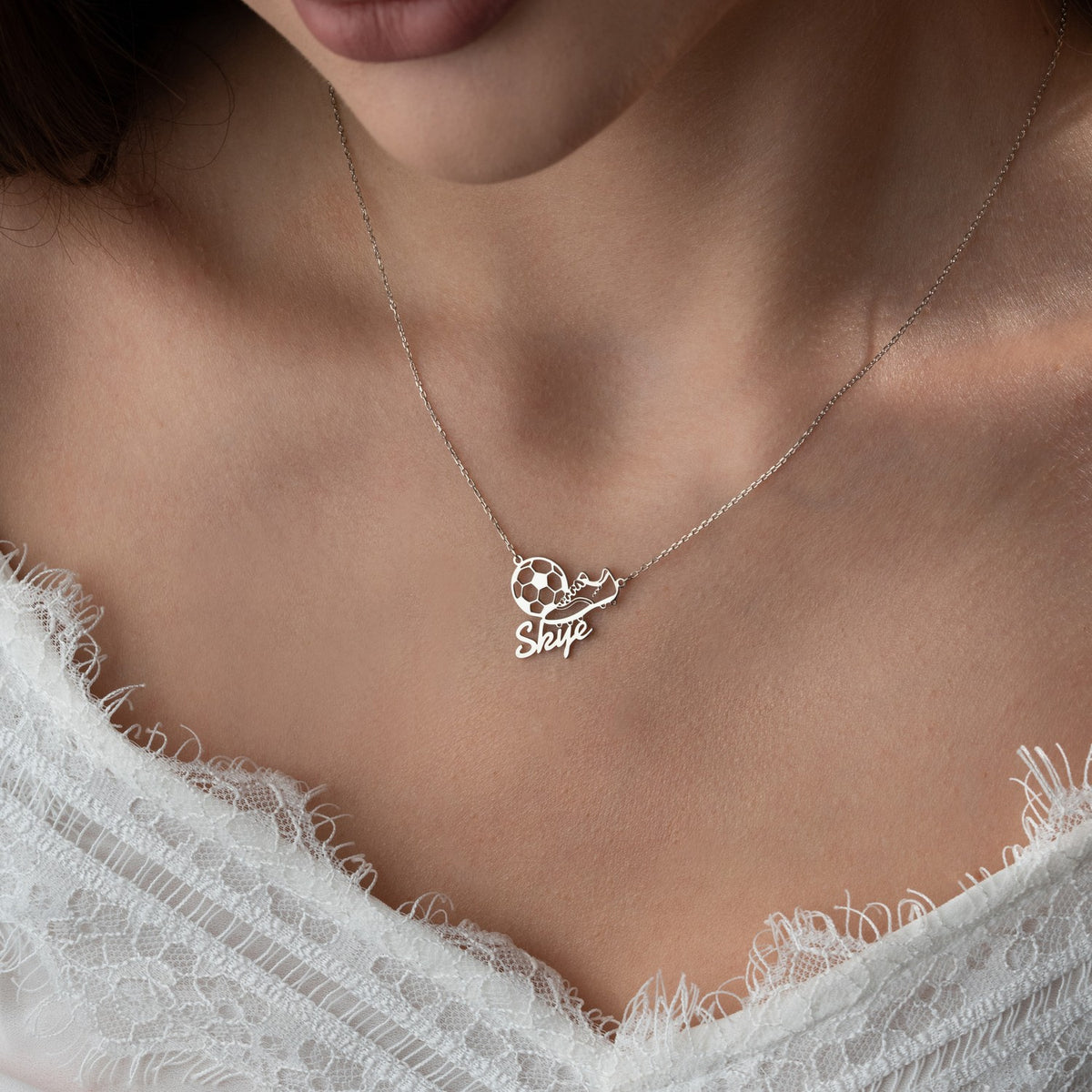 Personalised Football Name Necklace | Gift for Football Player