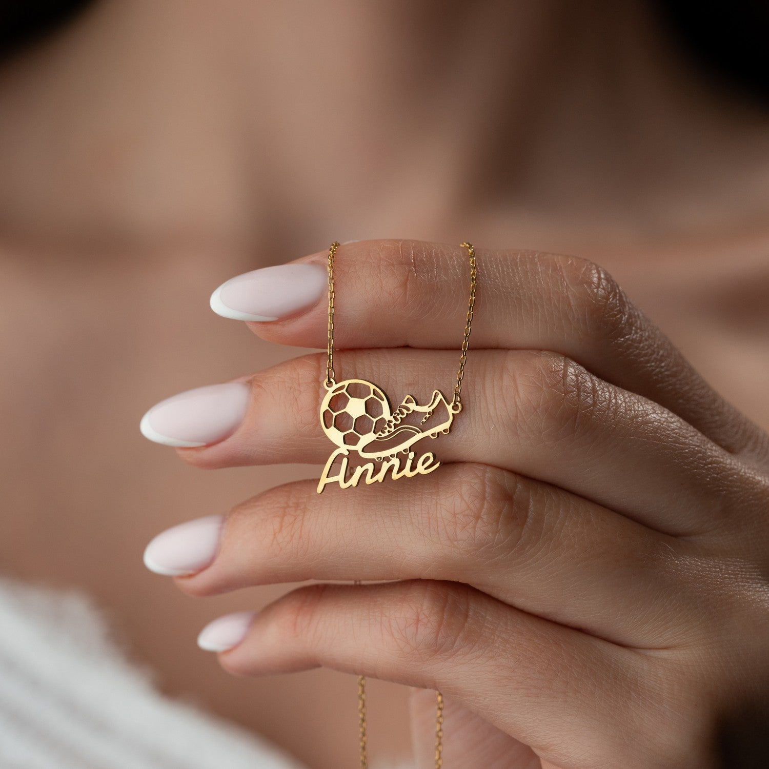 Personalised Football Name Necklace | Gift for Football Player