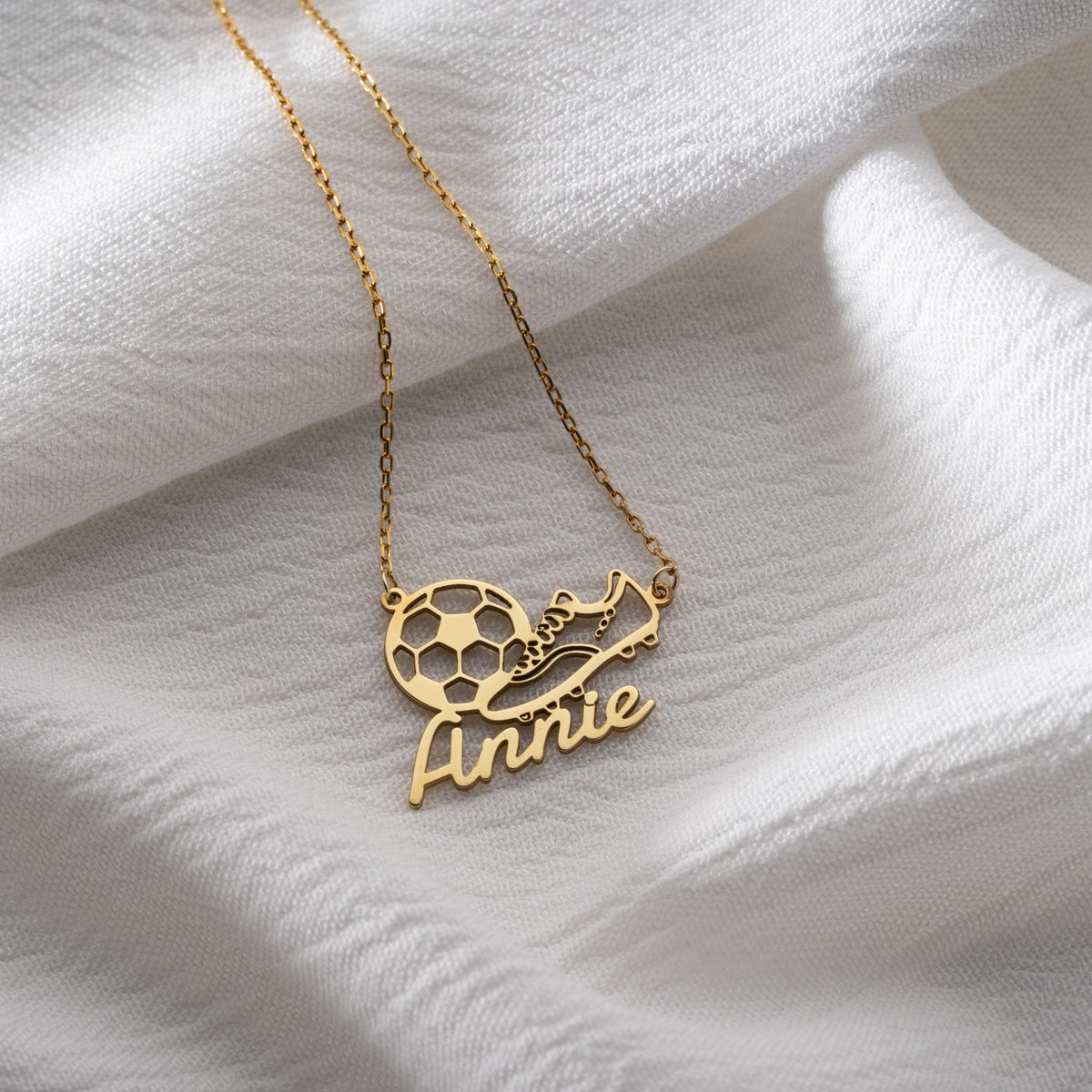 Personalised Football Name Necklace | Gift for Football Player