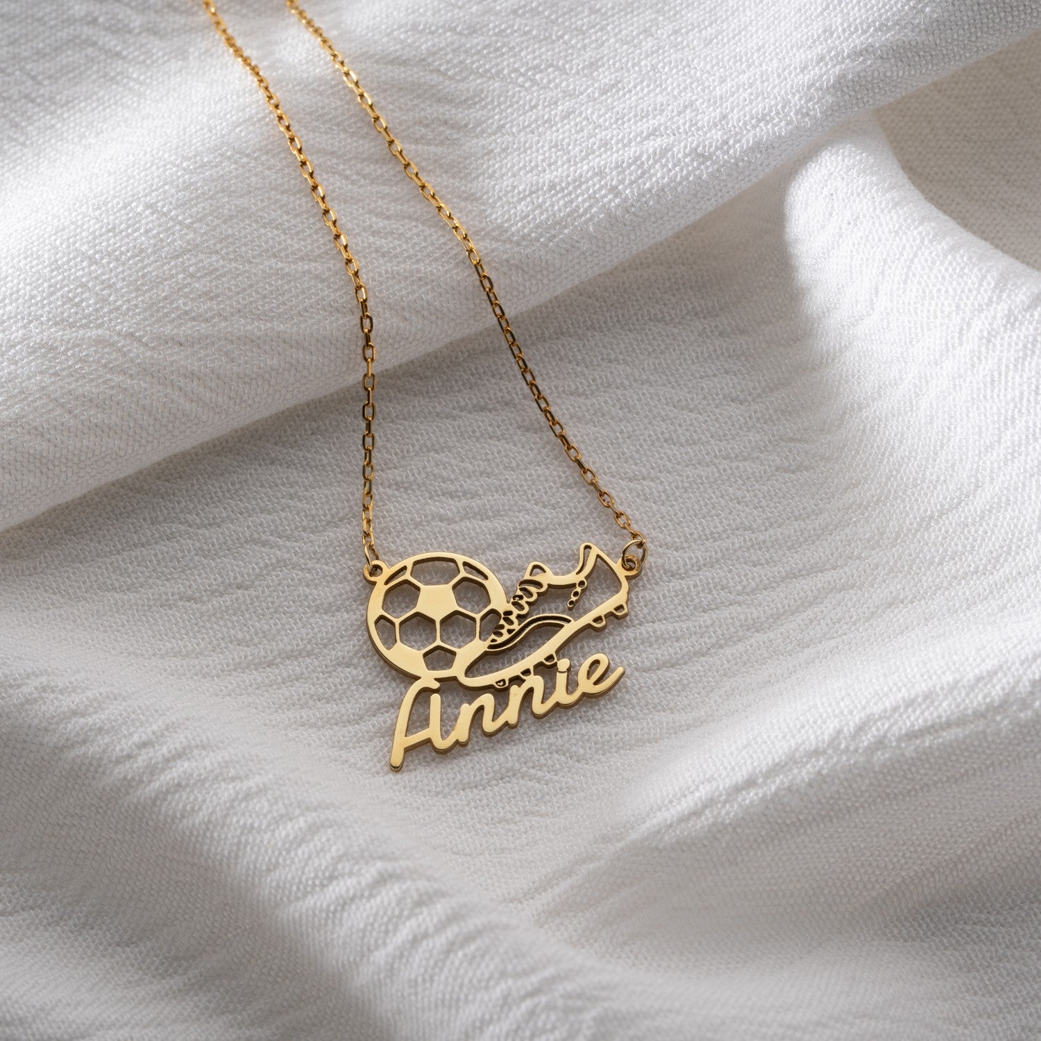 Personalised Football Name Necklace | Gift for Football Player