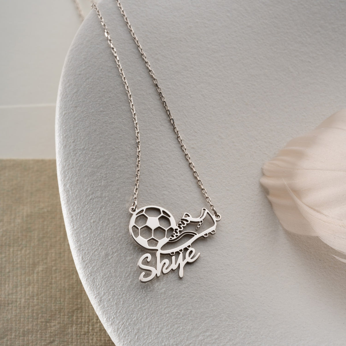 Personalised Football Name Necklace | Gift for Football Player