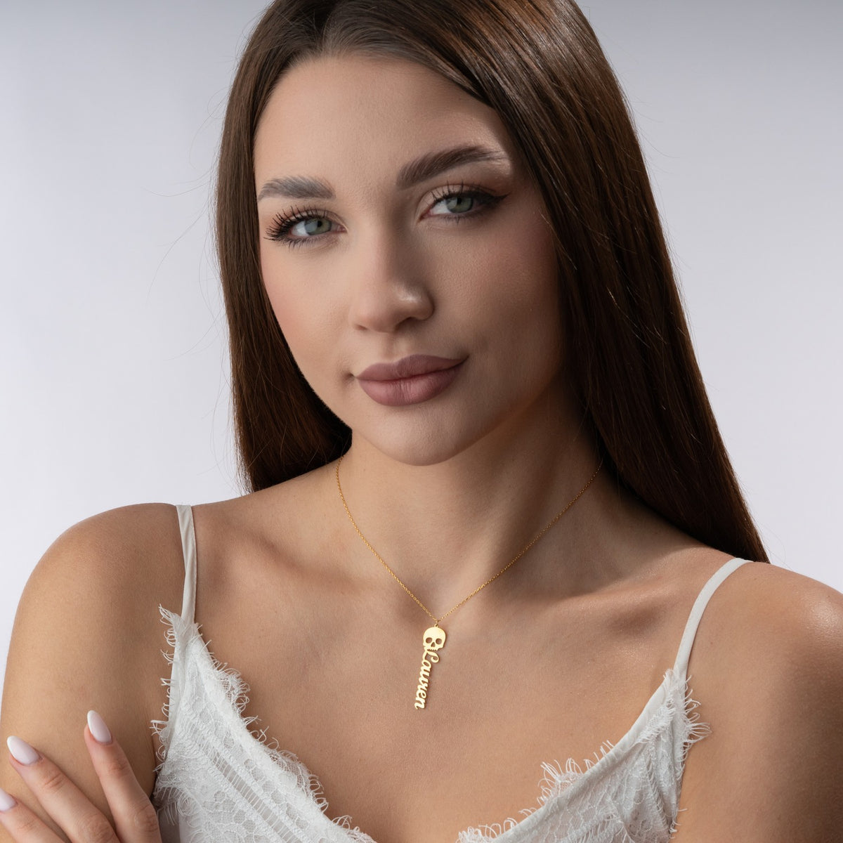 Personalised Gothic Skull Name Necklace | Edgy Gift for Her