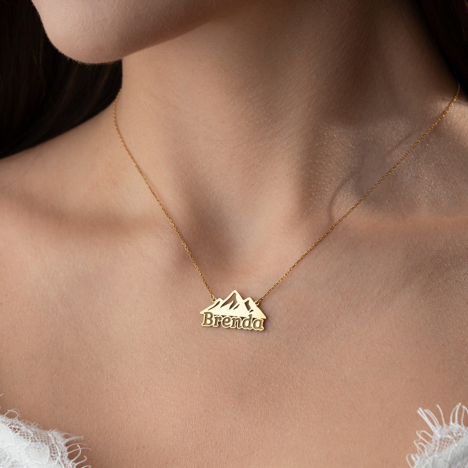 Personalised Mountain Name Necklace | Gift for Adventurer