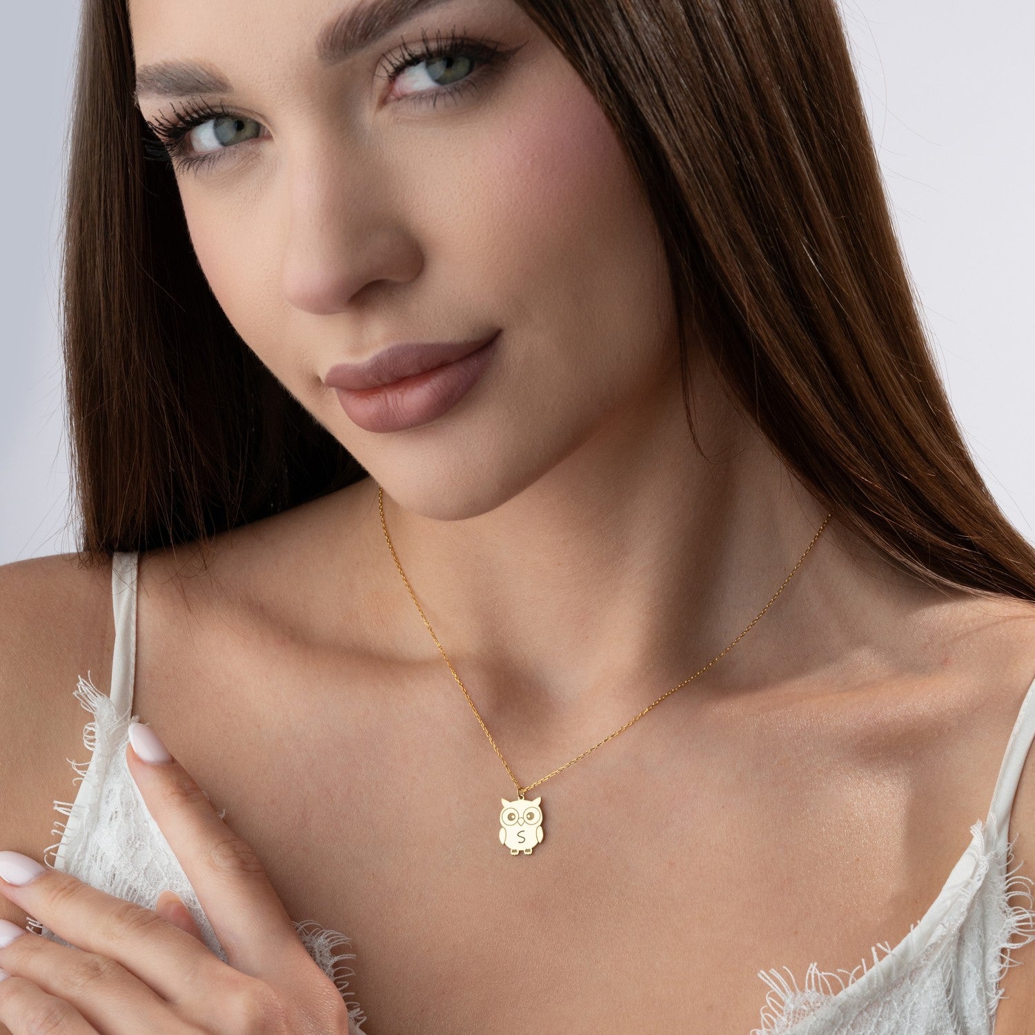 Personalised Owl Initial Necklace | Wise Gift for Teacher