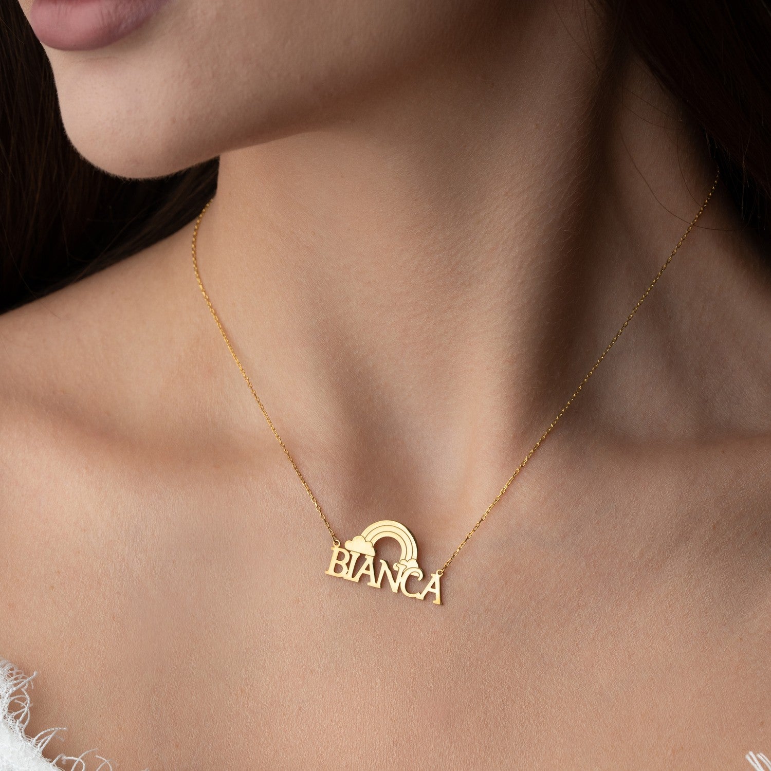 Personalised Rainbow Name Necklace | Gift for Rainbow Baby