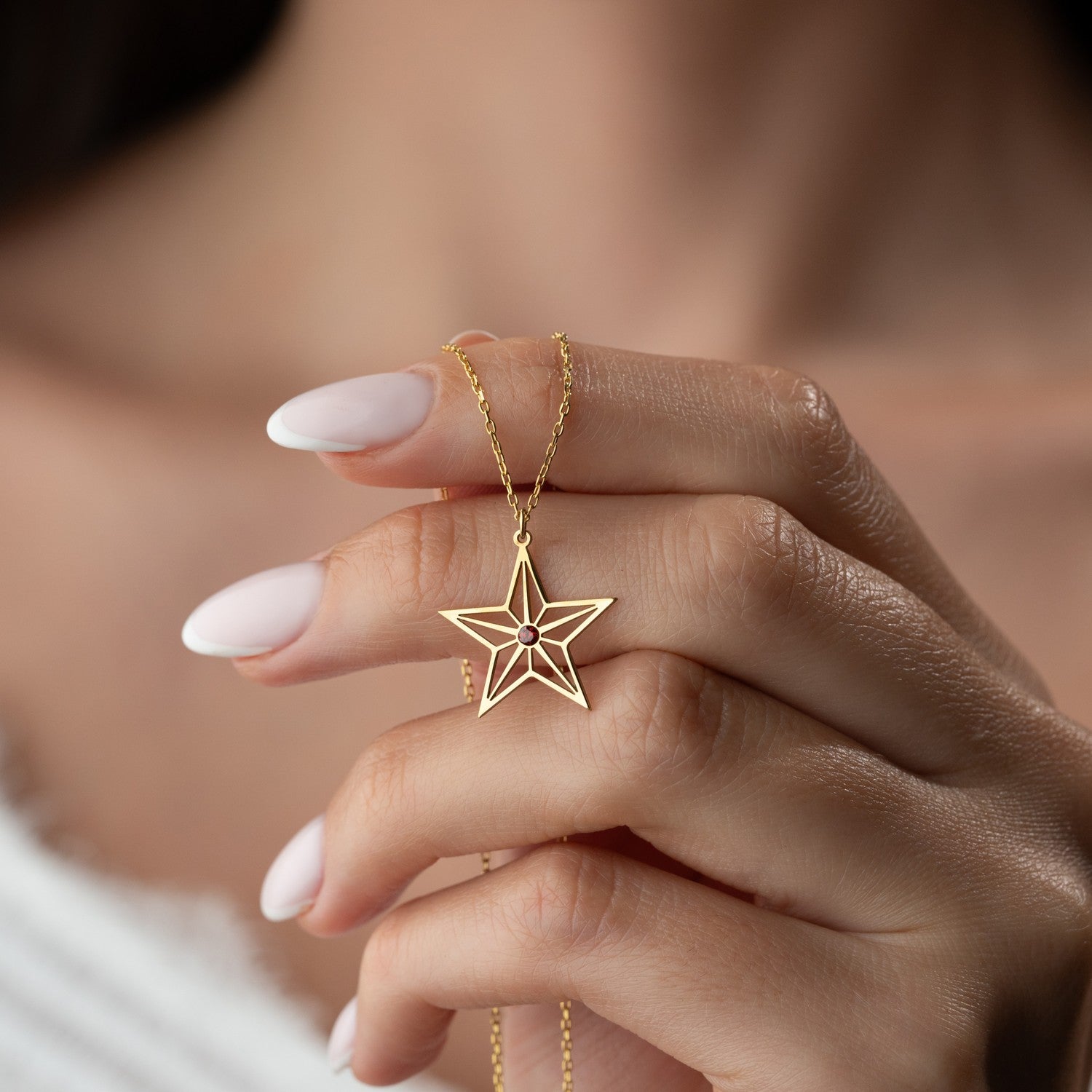 Personalised Star Necklace with Birthstone | Gift for Superstar